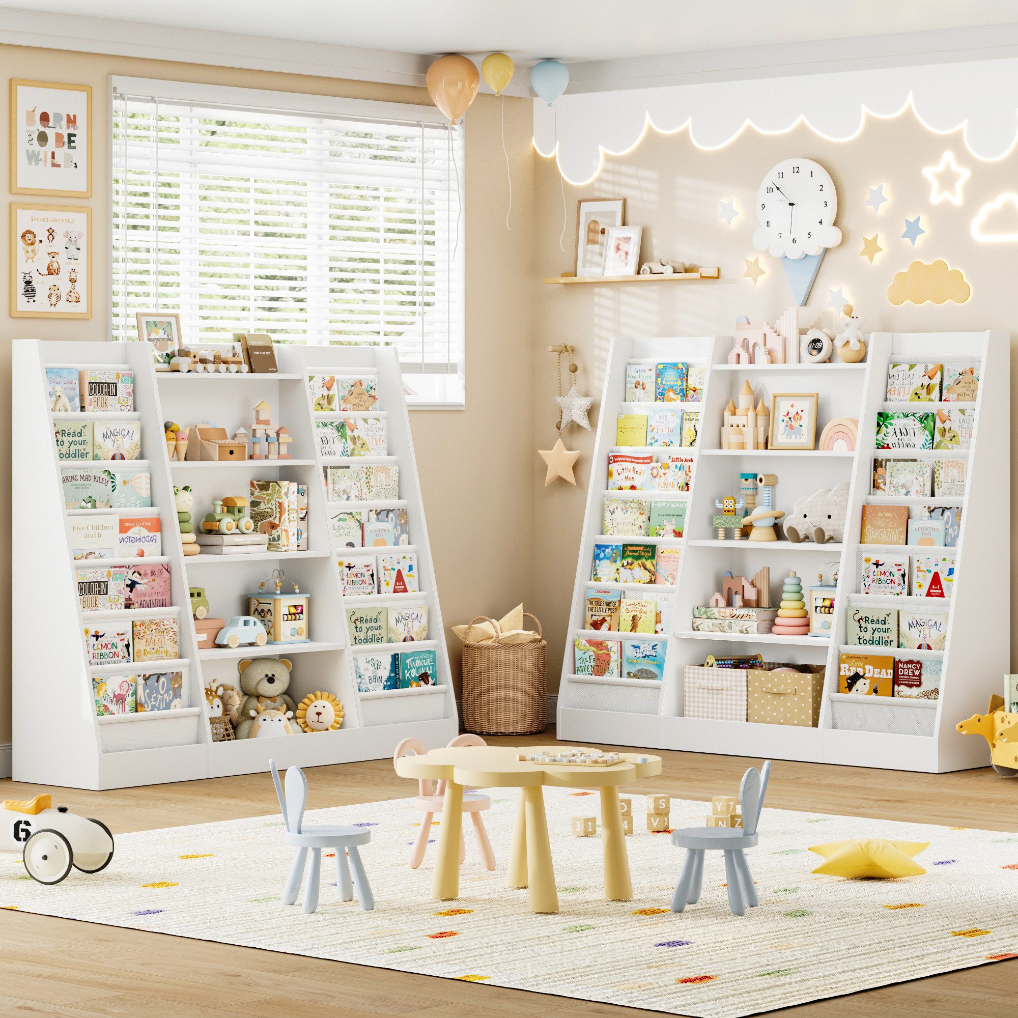 Homfa Bücherregal, Kinderregal mit 14 Ablagen günstig online kaufen
