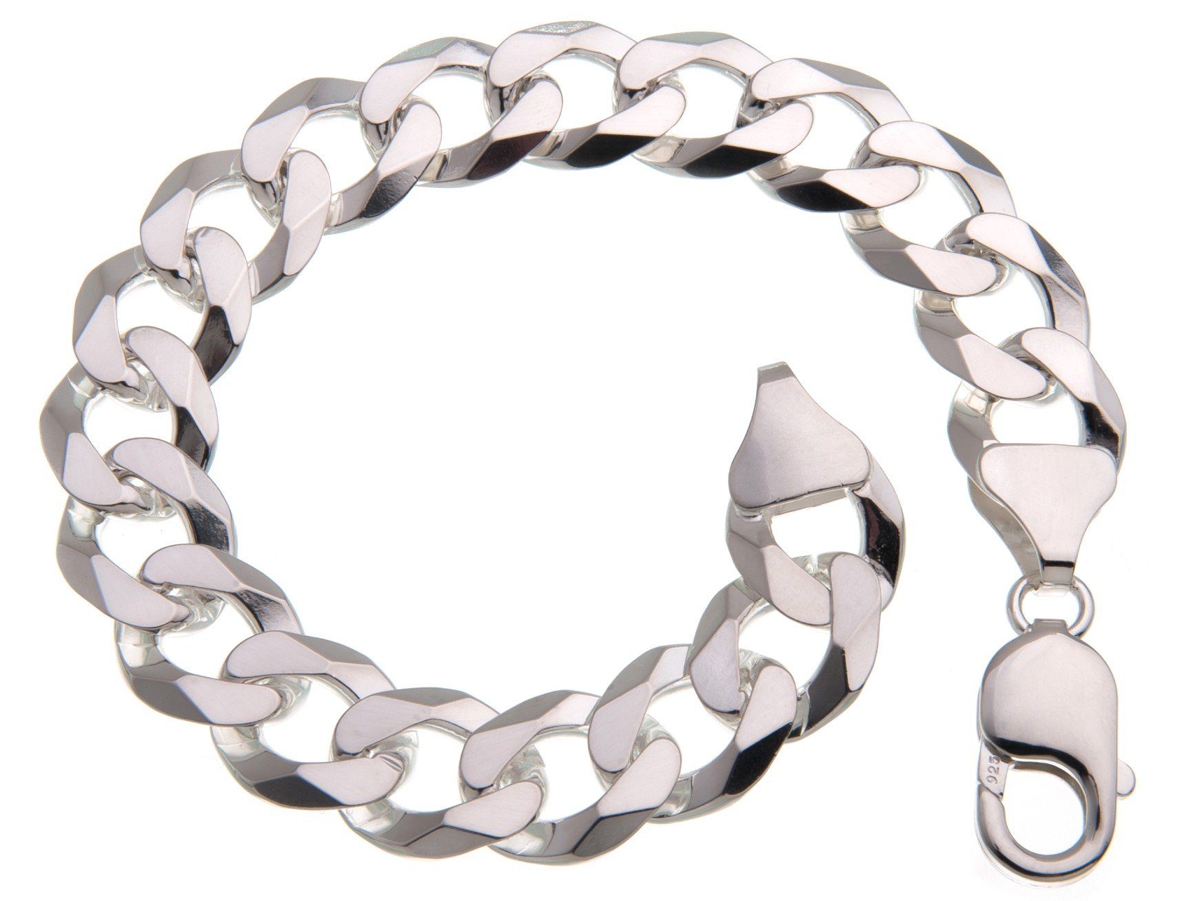 Bild von Silberkettenstore Silberarmband Panzerarmband 12mm breit, 925 Silber, 18-25cm