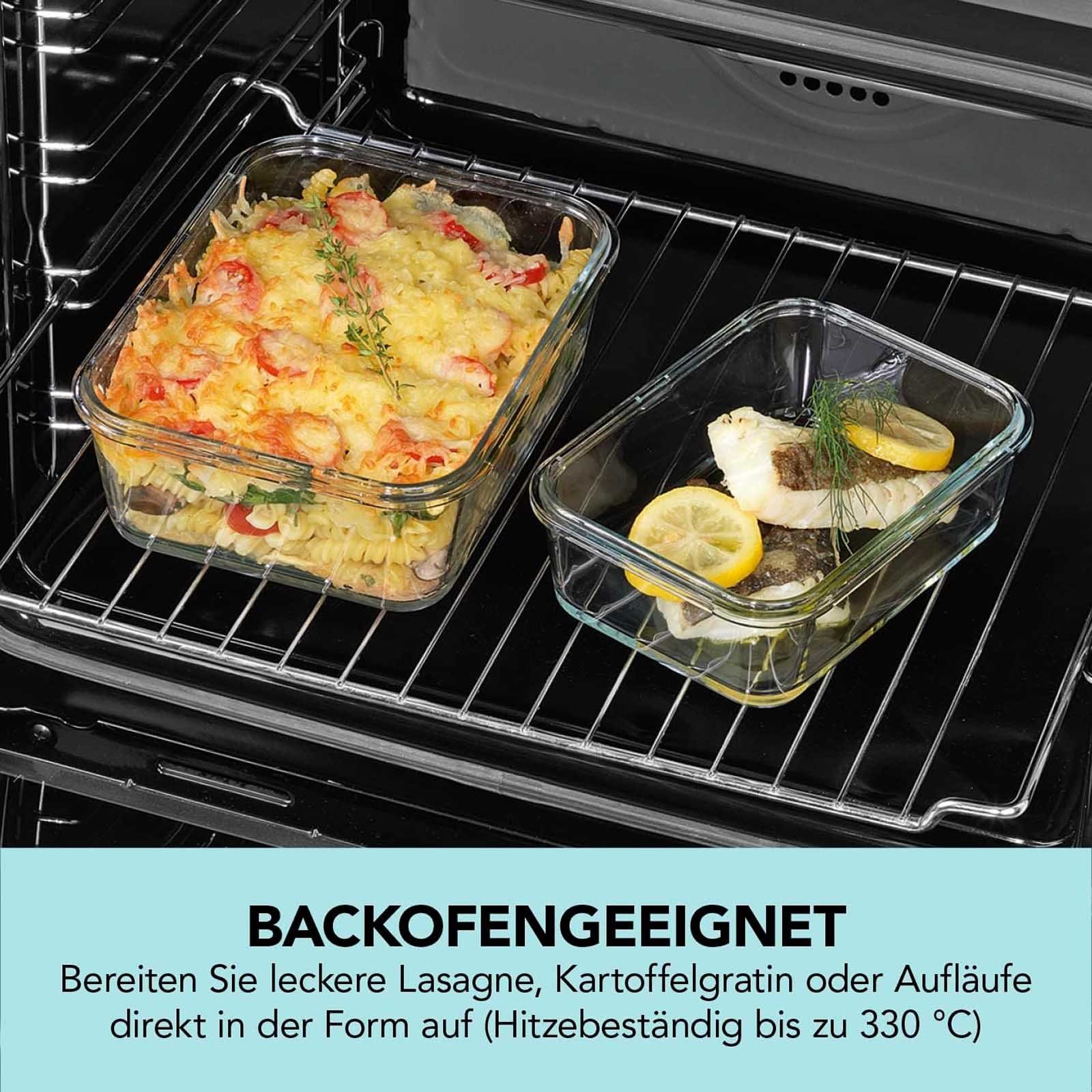 Glasbehälter, GOURMETmaxx Mikrowelle, und Spülmaschine, Frischhaltedose Klick-It für geeignet Backofen (8-tlg), Set Mit Vorratsdosen Dosenset Deckel Glas, Gefrierschrank