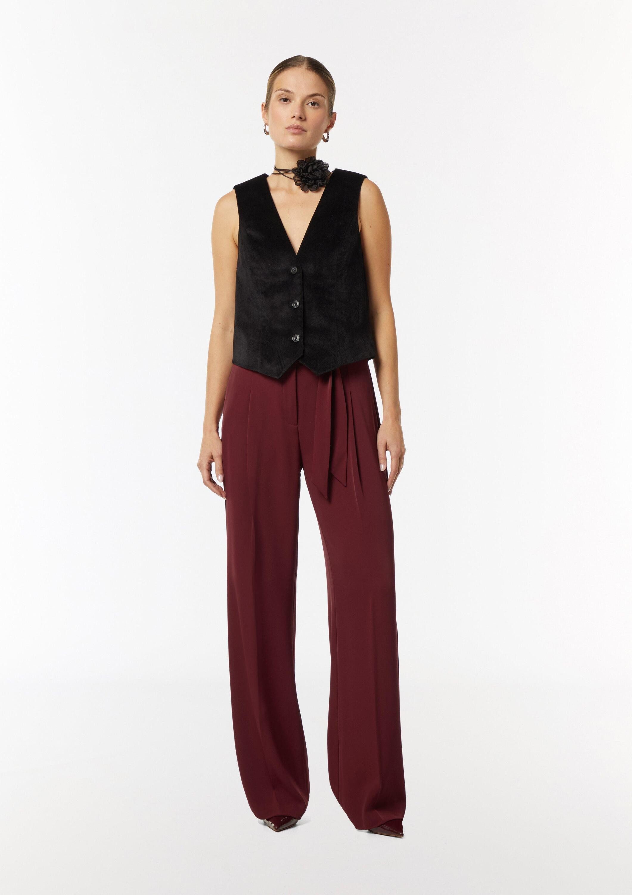 comma Chinos Hose Wide-Leg-Hose mit Bindegürtel günstig online kaufen