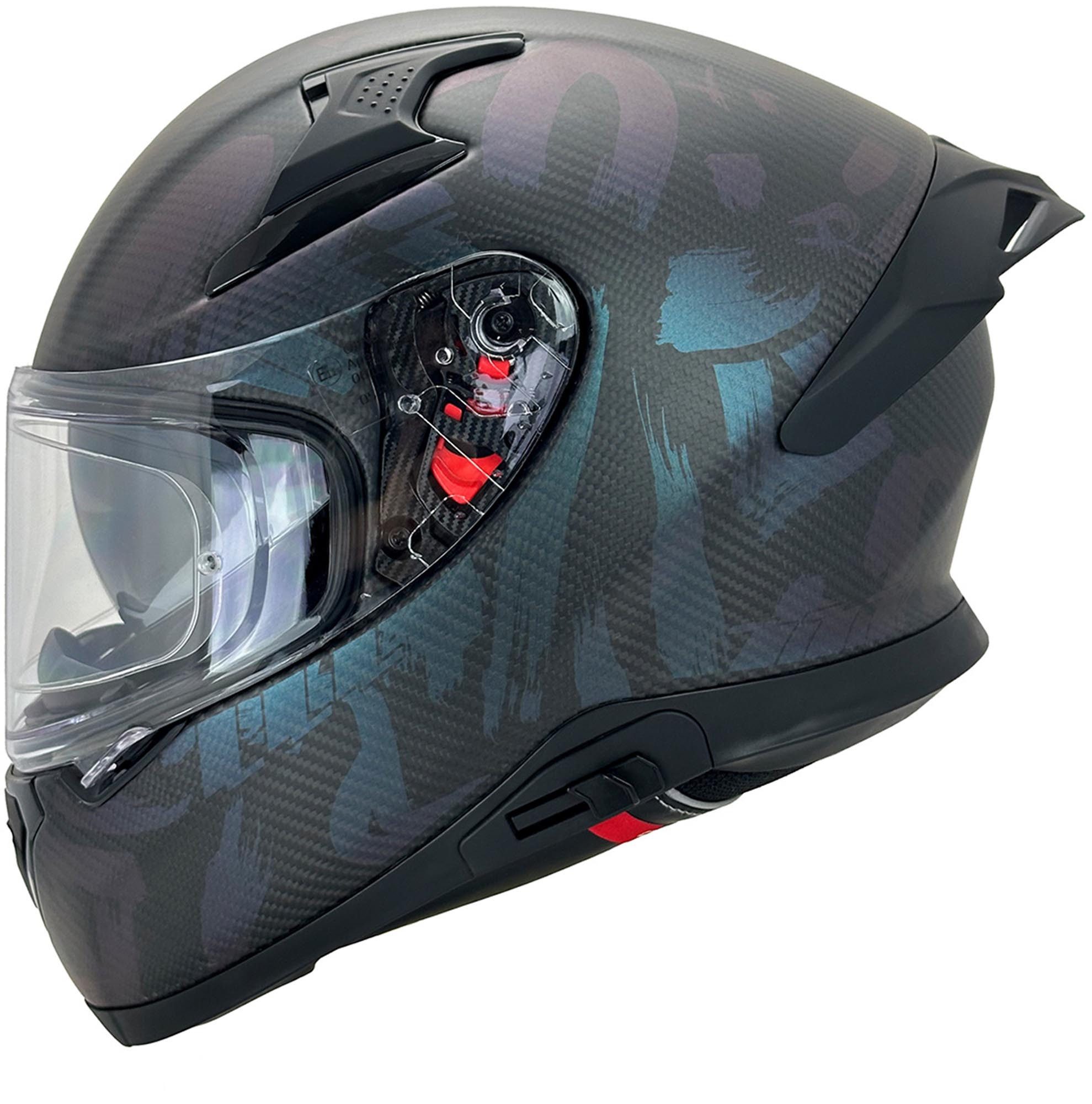 Bores Motorradhelm Gensler Apex Carbon Helm, geeignet für Brillenträger,Pinlockscheibe enthalten