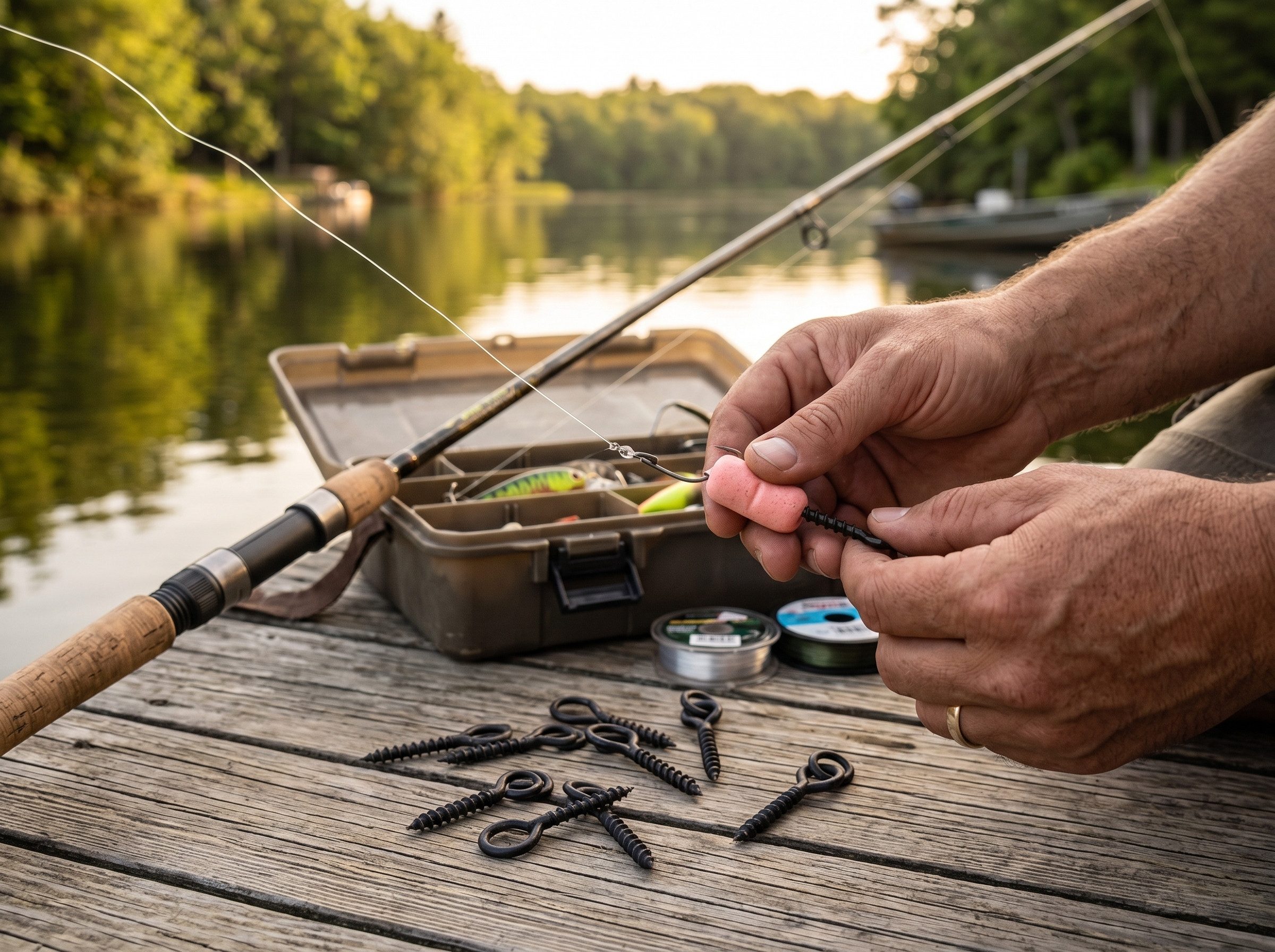 GARRYFIZH Kunstköder 10x Köderschrauben matt schwarz - Bait Screws für Boilies & Pop-Ups, Robuste Boilie-Schrauben, matt schwarz, für Karpfen-Rigs & Köder