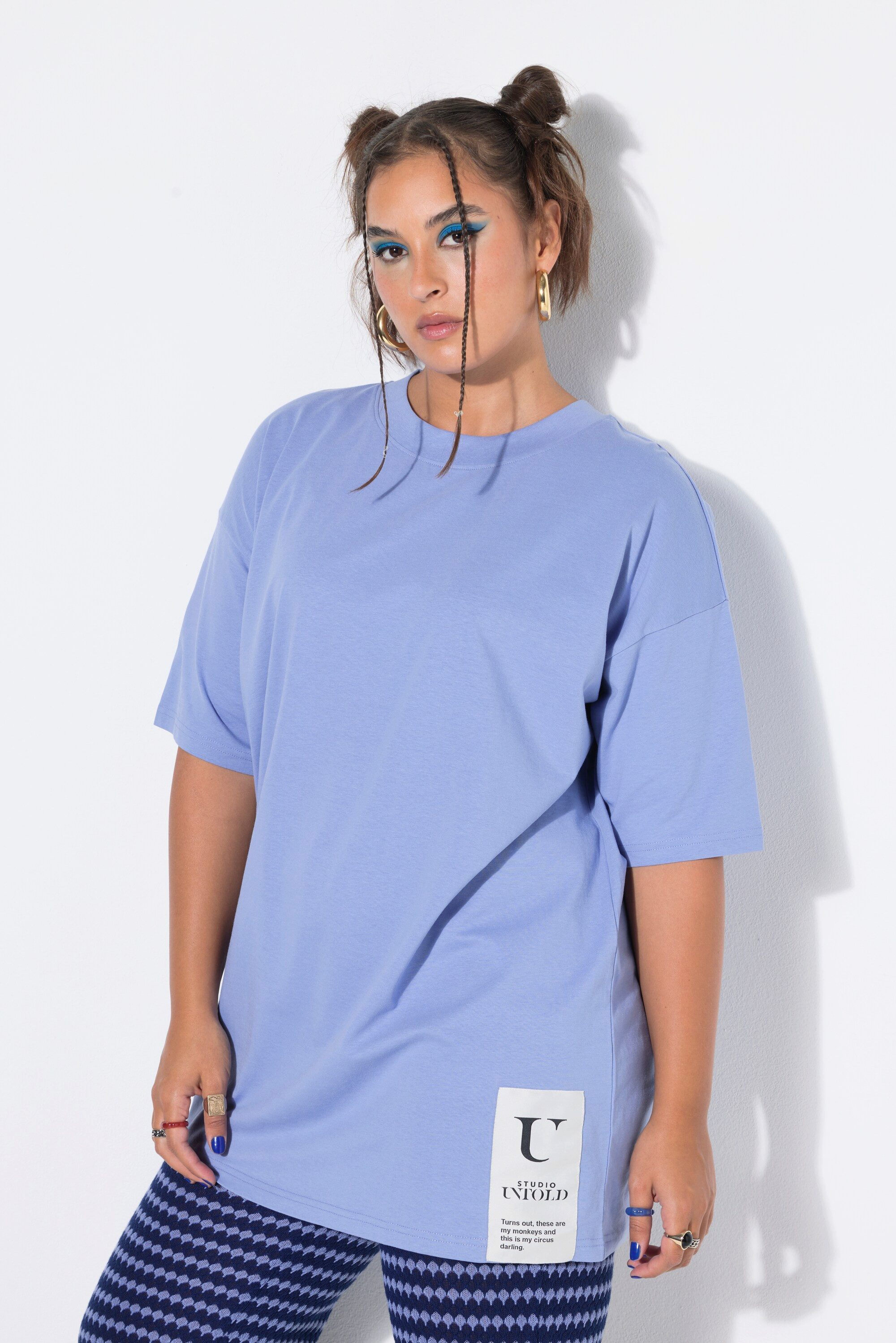 Studio Untold T-Shirt T-Shirt oversized Saumpatch Halbarm – Bild 4 von 4