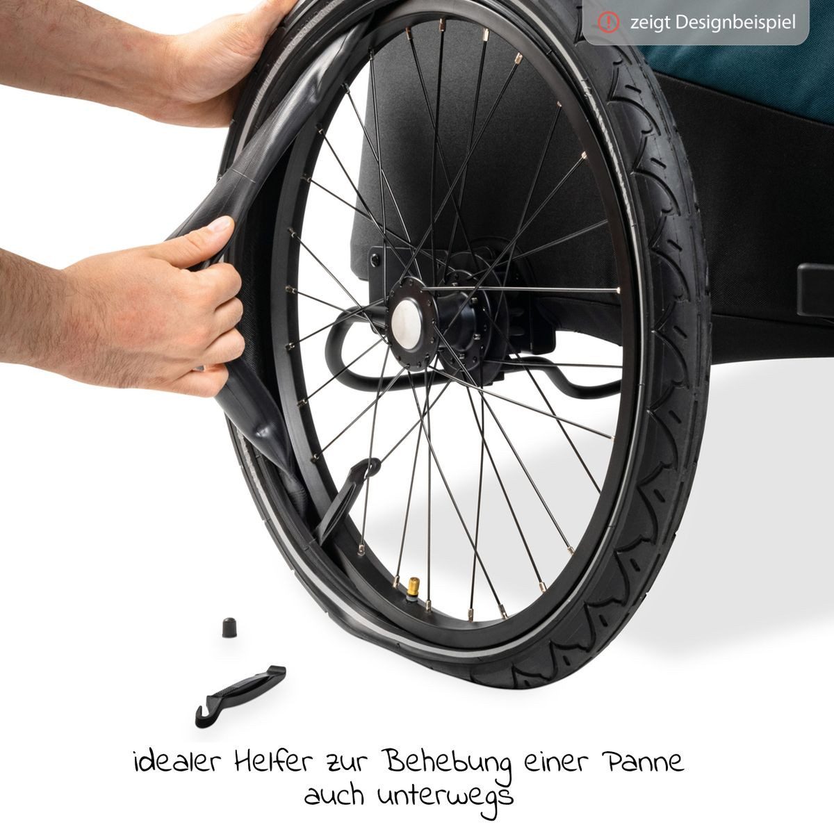 Hauck Fahrradkinderanhänger Reparatur Set für Bike Trailer, Fahrradanhänger Reparatur Set (2x Ersatz-Schlauch & Reifenheber)
