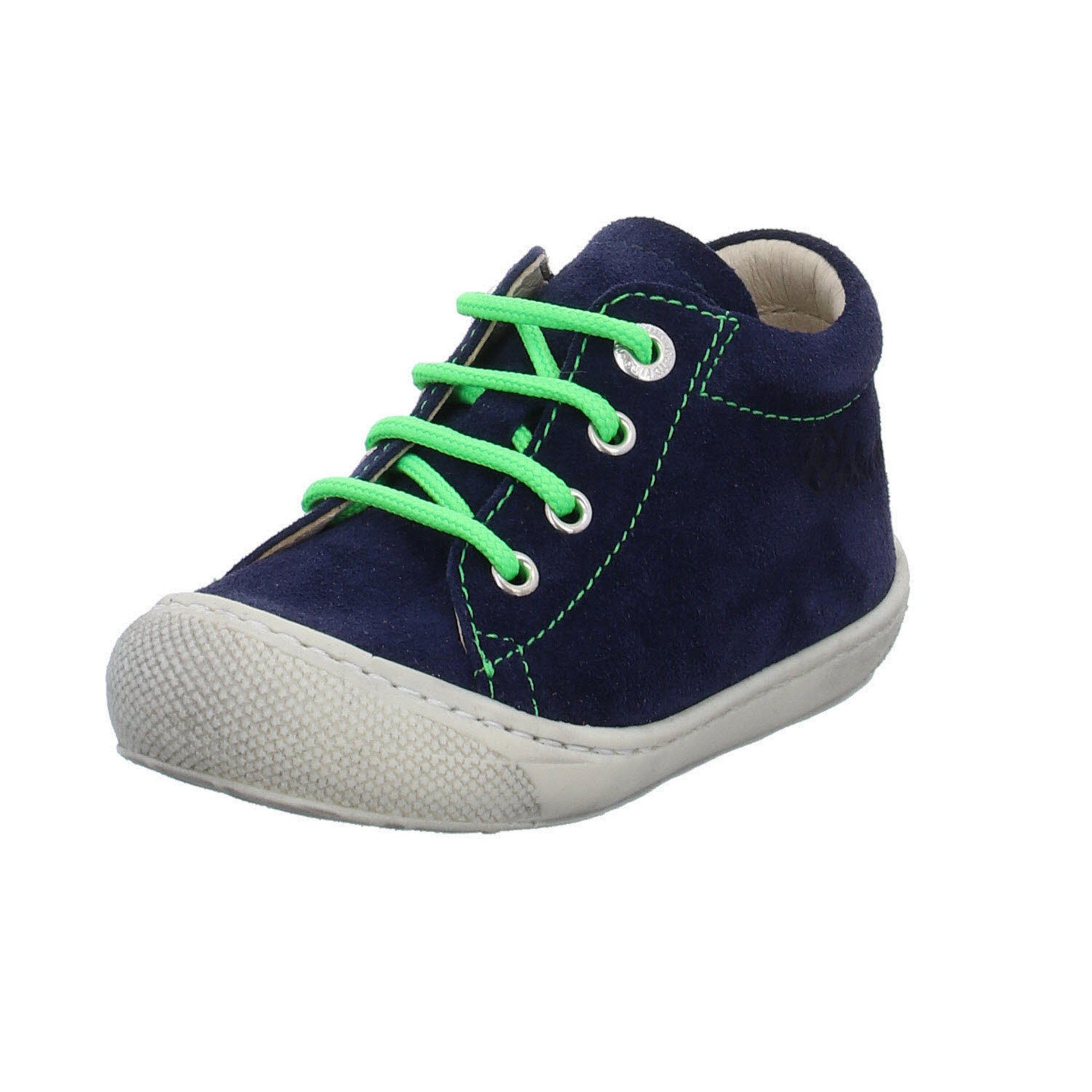 Veloursleder navy-green uni Cocoon Naturino Schnürschuh