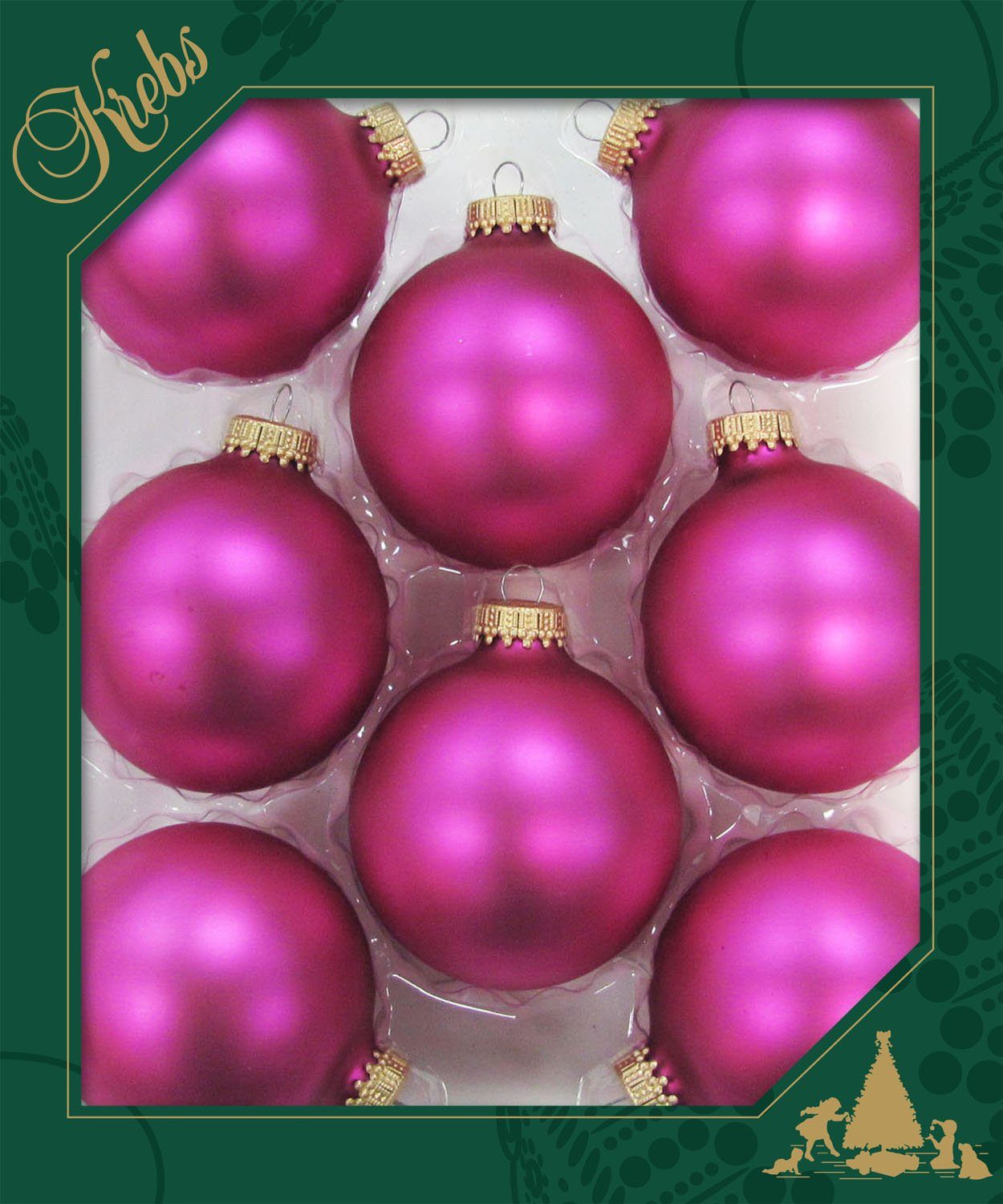 Krebs Glas Lauscha Weihnachtsbaumkugel CBK70279 (8 St), aus Glas