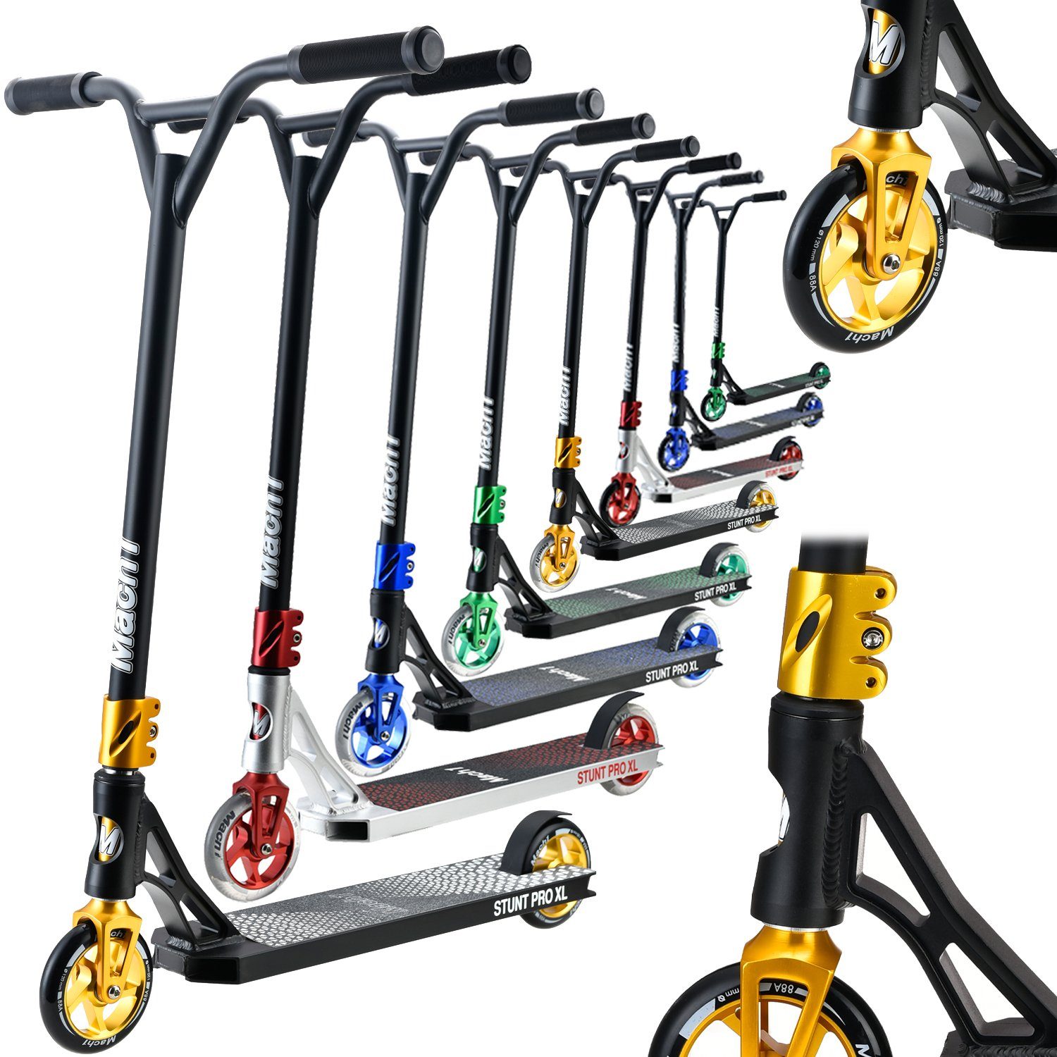 Stuntscooter Stunt Scooter - 120mm Rollen mit Alu Core und ABEC 9 Kugellagern