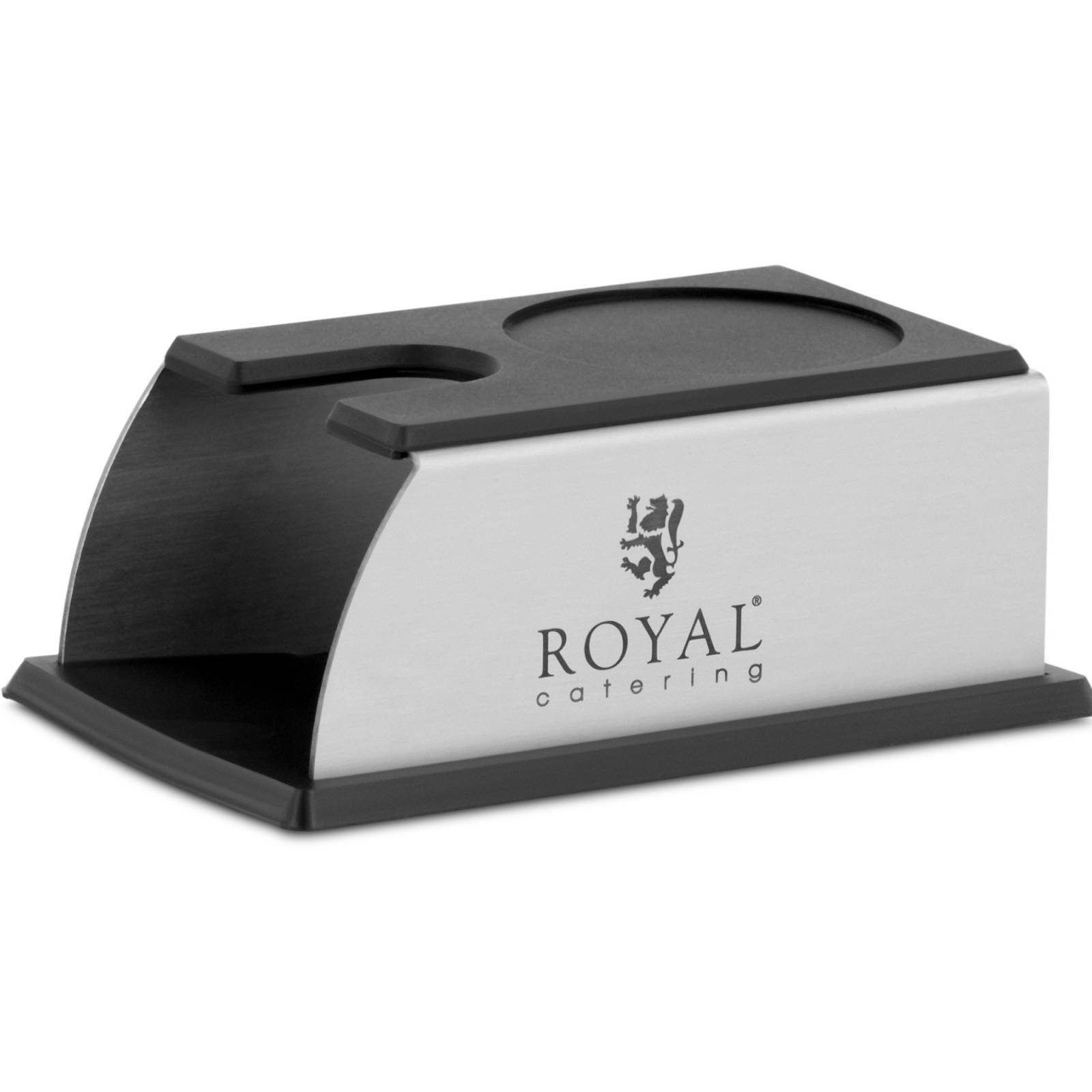 Royal Catering Tamperstation Tamping-Station - Edelstahl/Silikon - 140x93x60mm - Royal Catering