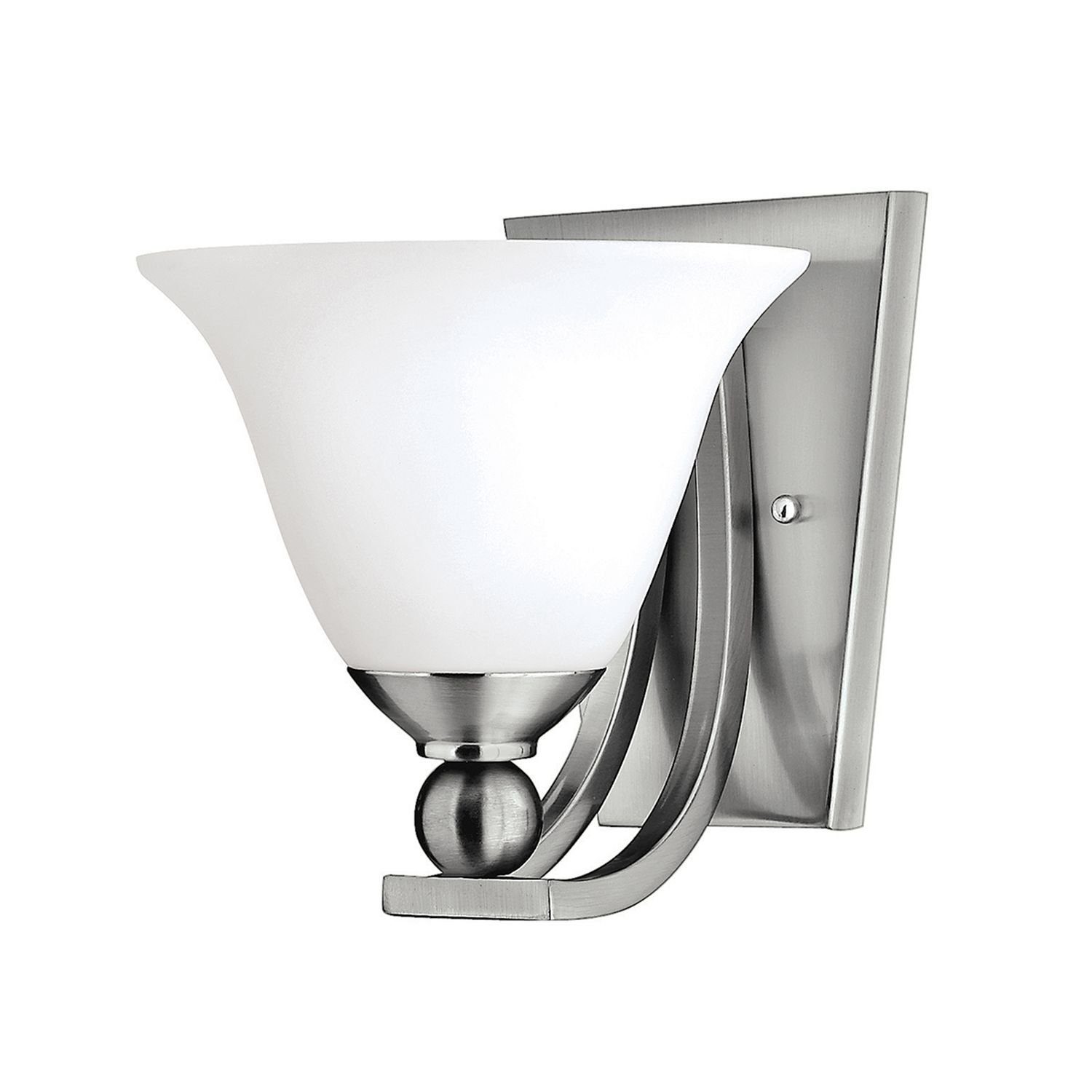 Licht-Erlebnisse Wandleuchte VERVE, ohne Leuchtmittel, Wandlampe E27 Weiß Nickel Glas Metall Modern Beleuchtung