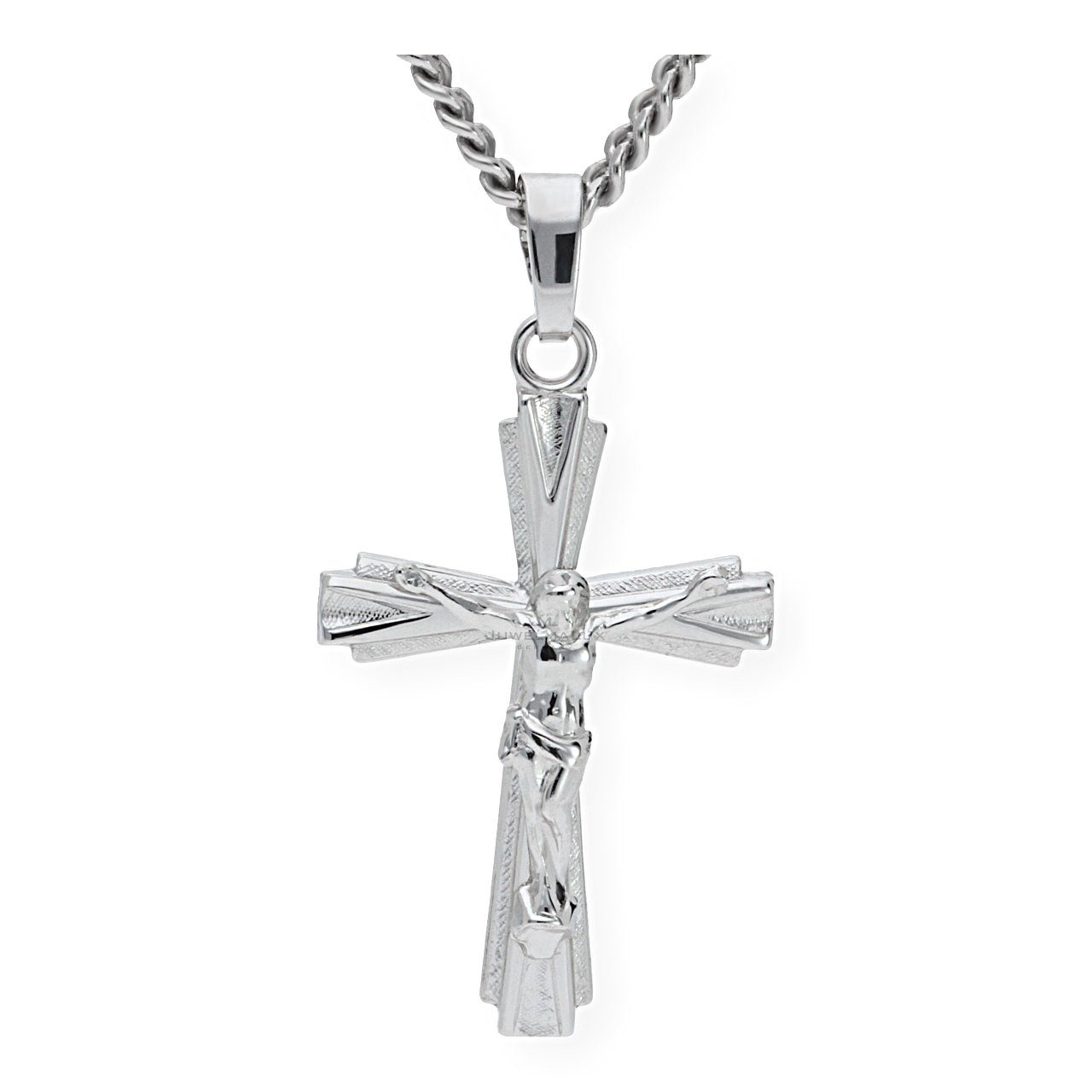 Kreuzanhänger Juwelmalux Anhänger 925/000 Sterling Silber Kreuz mit Korpus JL32-02-0