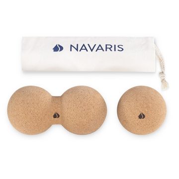 Navaris Massageball Faszien Set aus Kork: Mini Peanut und Duoball, 1-tlg.