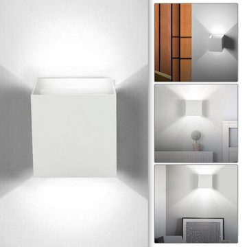 Clanmacy LED Wandleuchte LED Wandlampe Außen LED Wandstrahler Wandleuchte Wasserdicht Treppen Eingangsflur Modern Square IP65 Lampe 7W/12W, LED fest integriert, Warmweiß