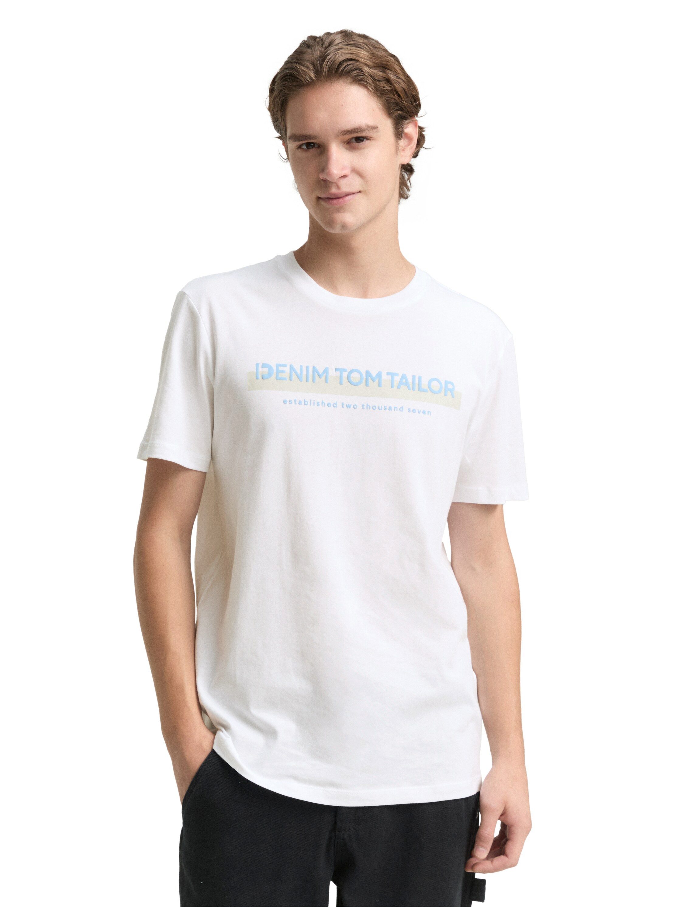 TOM TAILOR Denim T-Shirt mit Logofrontprint günstig online kaufen