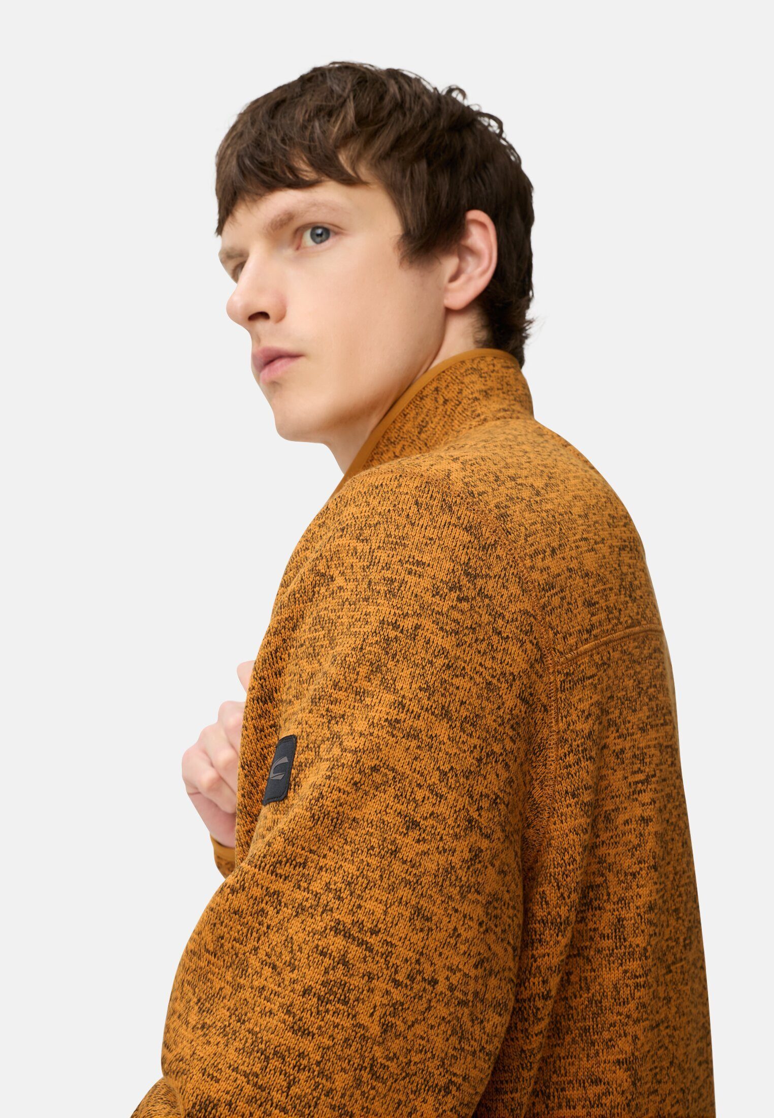 camel active Strickjacke mit Stehkragen Langarm Stehkragen