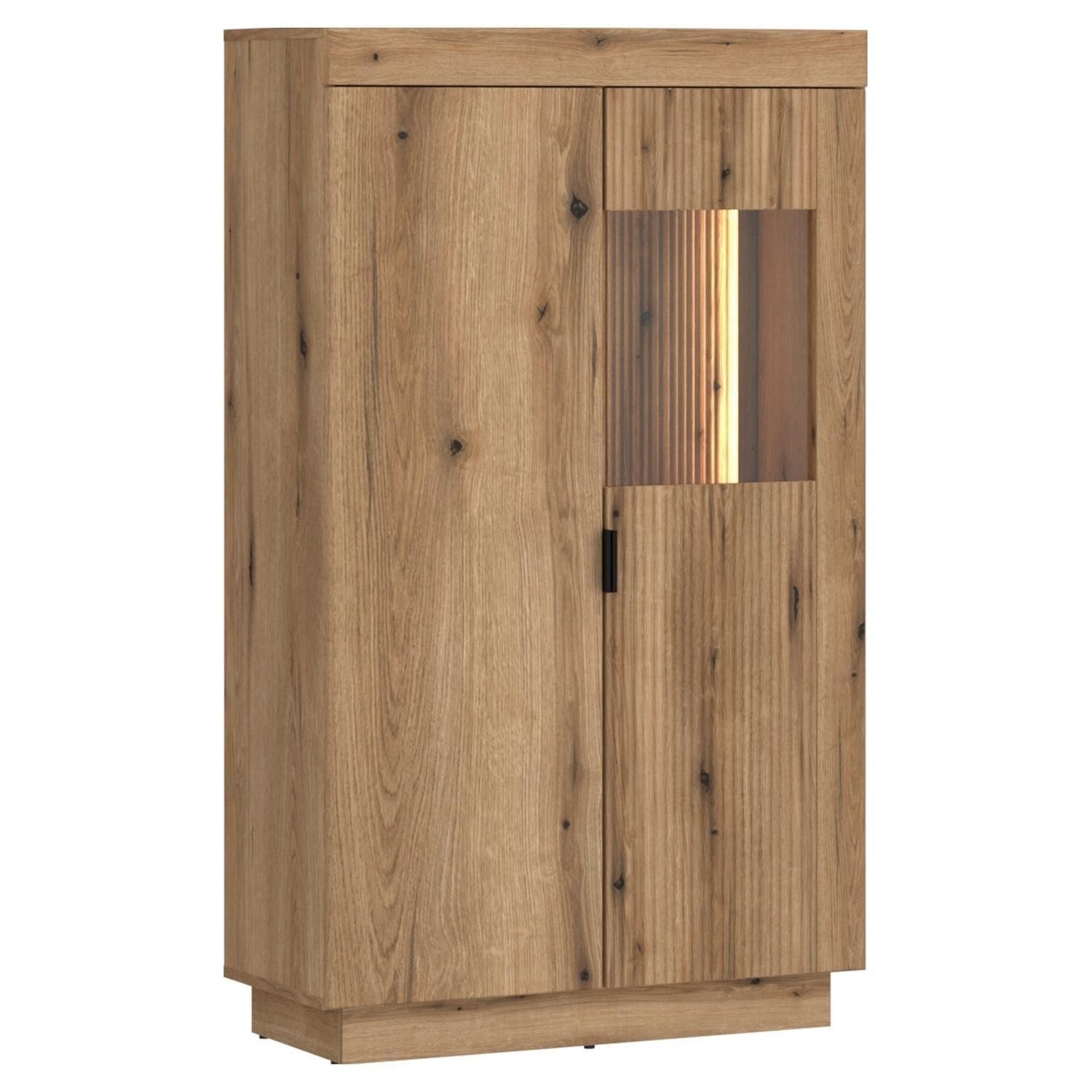 Vitrine DELAMAR, Coast Evoke Eiche Dekor, 2 Türen, mit LED-Beleuchtung, B 81 x H 141 x T 40 cm