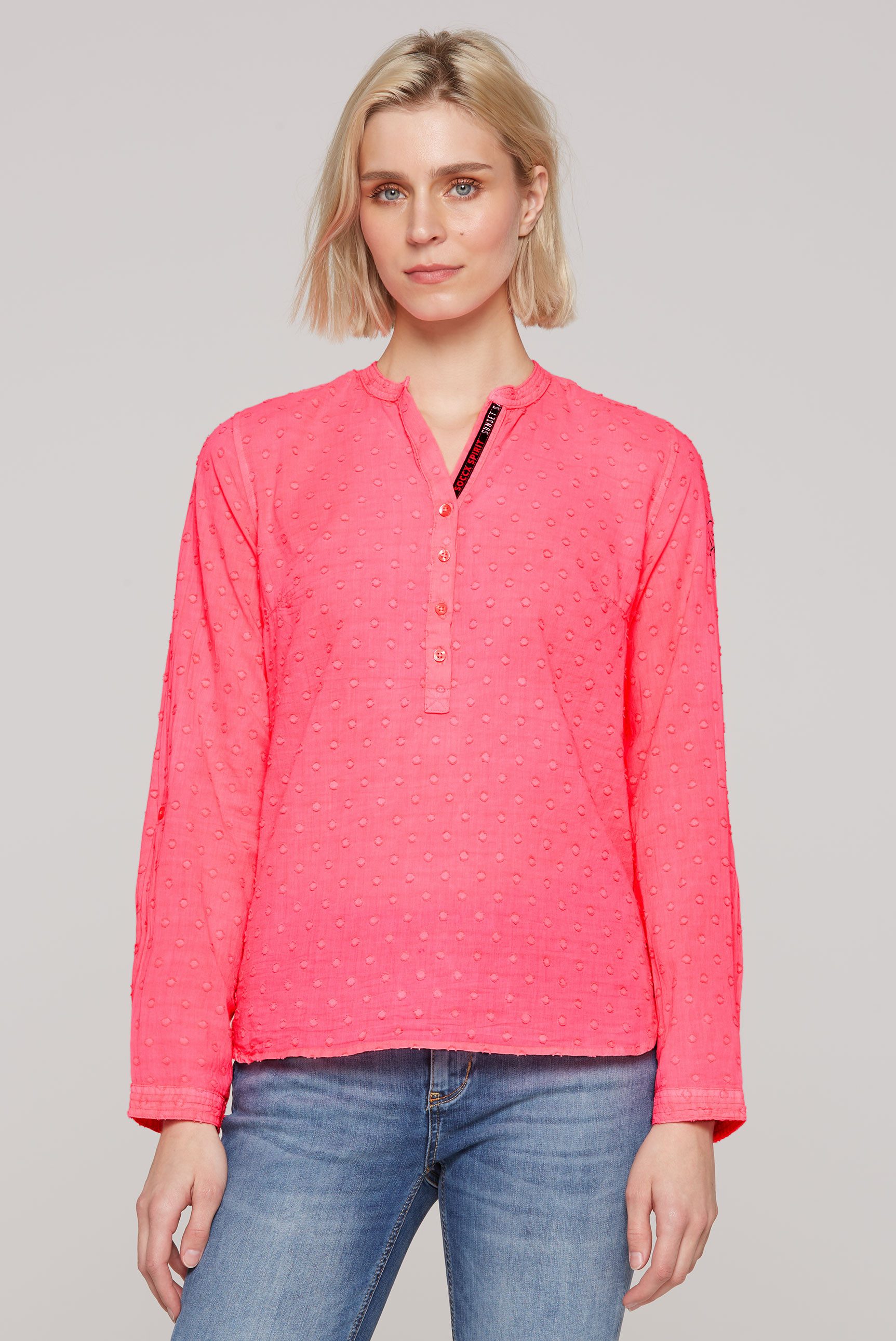 SOCCX Klassische Bluse SOCCX Strukturierte Bluse günstig online kaufen