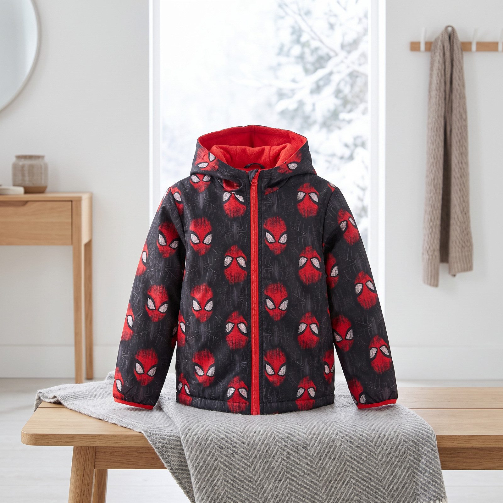 MARVEL Regenjacke Marvel Spiderman Kinder Herbstjacke Jungen Jacke mit Kapuze Gr. 98 bis 128 – Bild 5 von 5