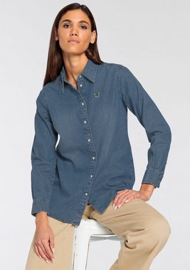 DELMAO Jeansbluse im klassischen Stil