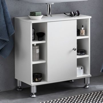 KADIMA DESIGN Waschbeckenunterschrank Badezimmer-Unterschrank mit Chrombefestigung & viel Stauraum