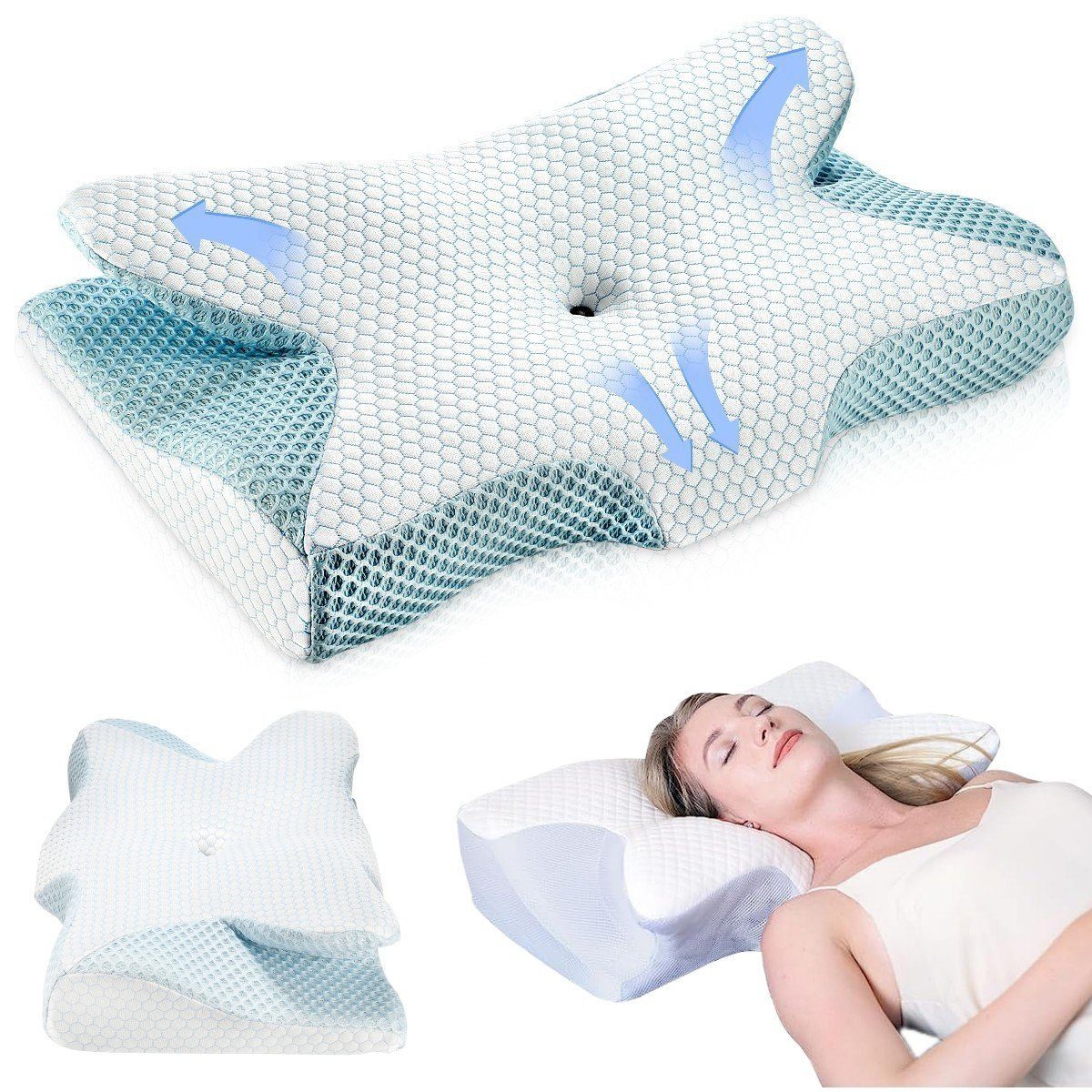 LETGOSPT Kopfkissen Orthopädisches Kissen Ergonomisches Nackenstützkissen günstig online kaufen