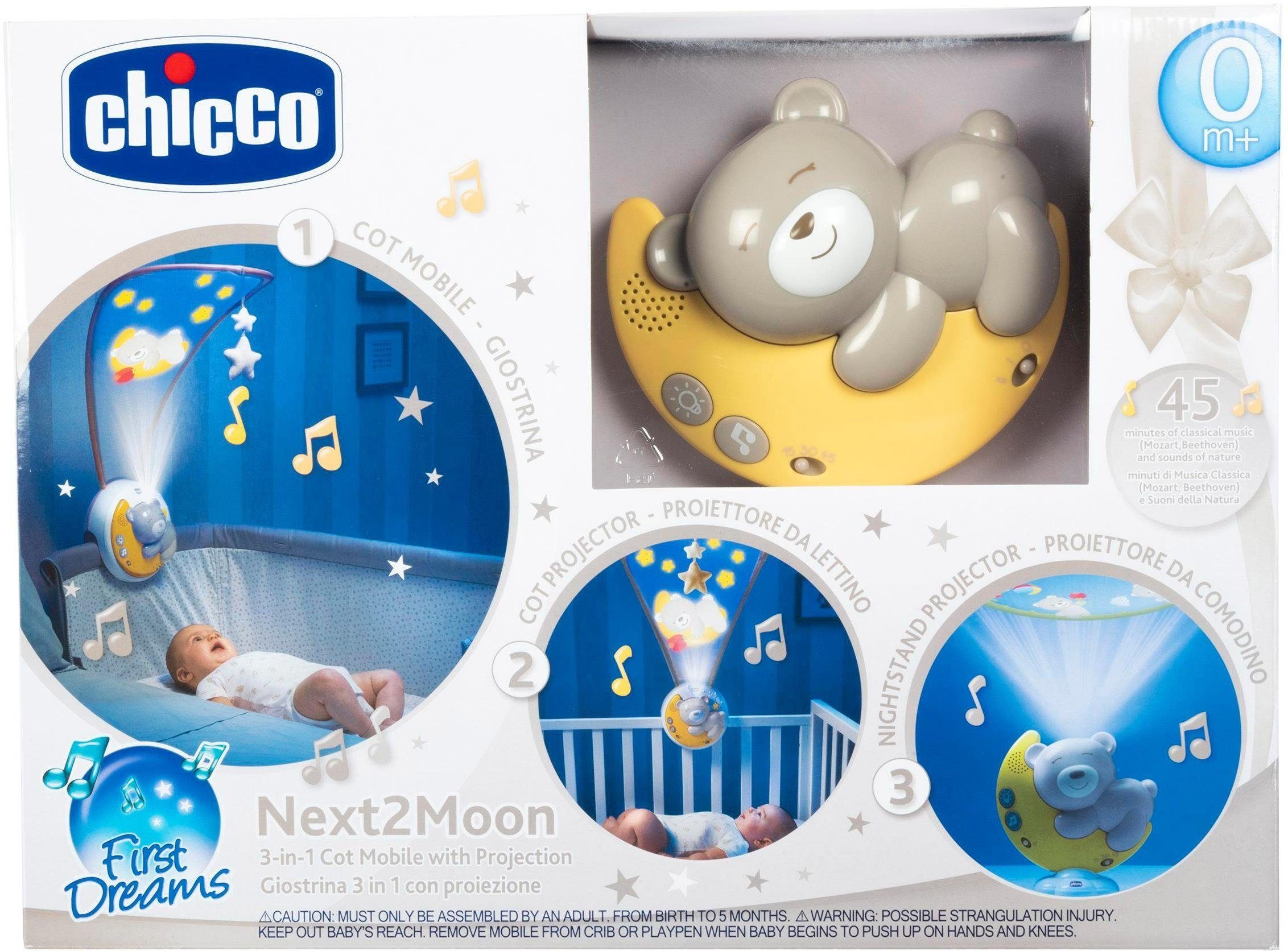 Melodien, Unisex, Sound und Licht Chicco Next2Moon, mit Nachtlicht Deckenprojektion, Timerfunktion,