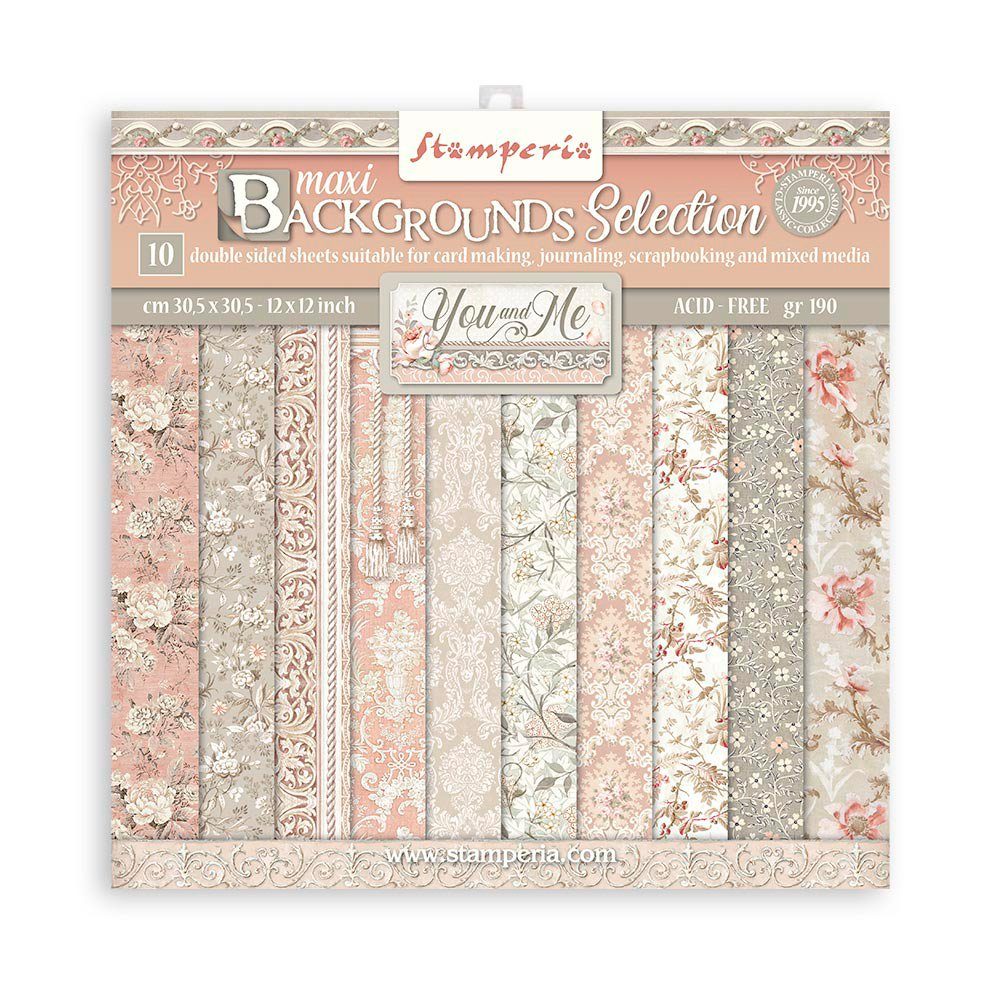 Stamperia Документы You and Me Backgrounds, 10 Bogen
