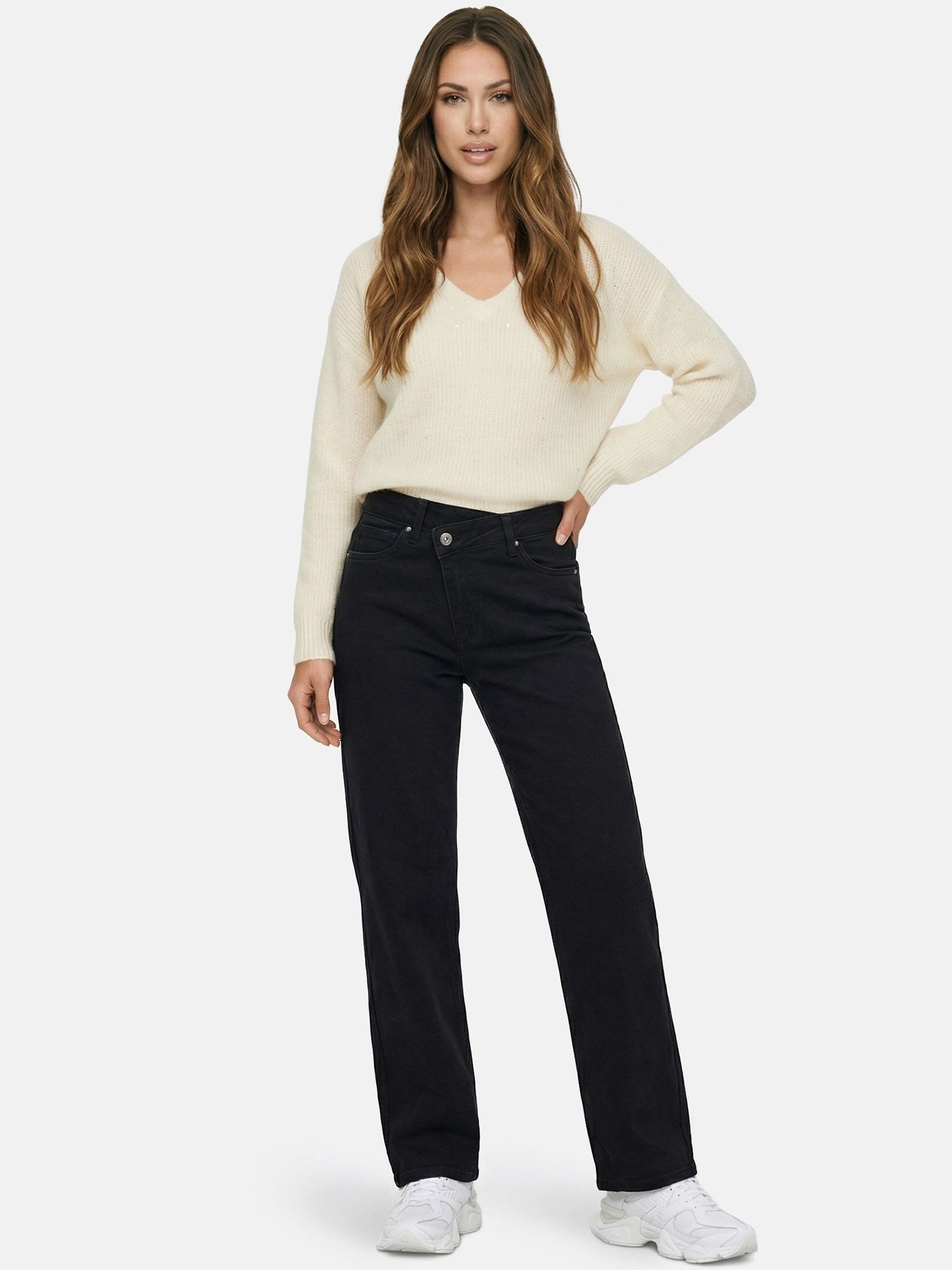 Tazzio Straight-Jeans F141 High Waist, gerades Bein, cleane Uni-Optik