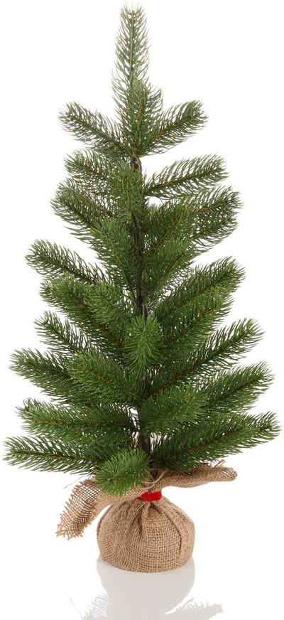 Home affaire Künstlicher Weihnachtsbaum »Weihnachtsdeko aussen, künstlicher Christbaum, Tannenbaum«, mit Jutesack