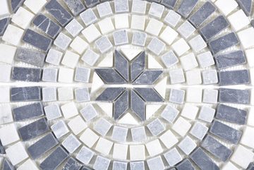 Mosani Mosaikfliesen XL Einleger Naturstein Travertin anthrazit schwarz weiß hellgrau