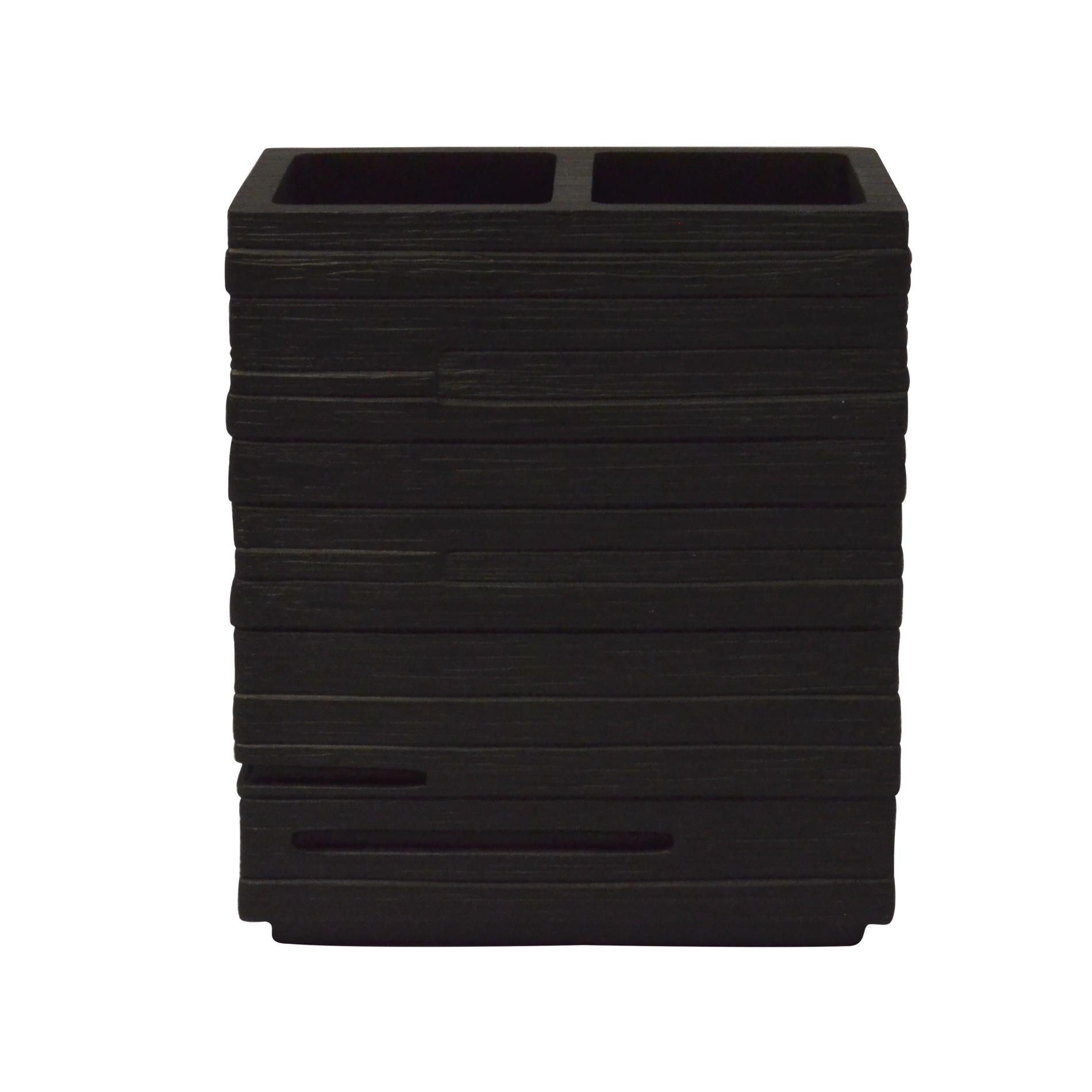 Ridder Badaccessoire-Set Zahnbürstenhalter Brick schwarz günstig online kaufen