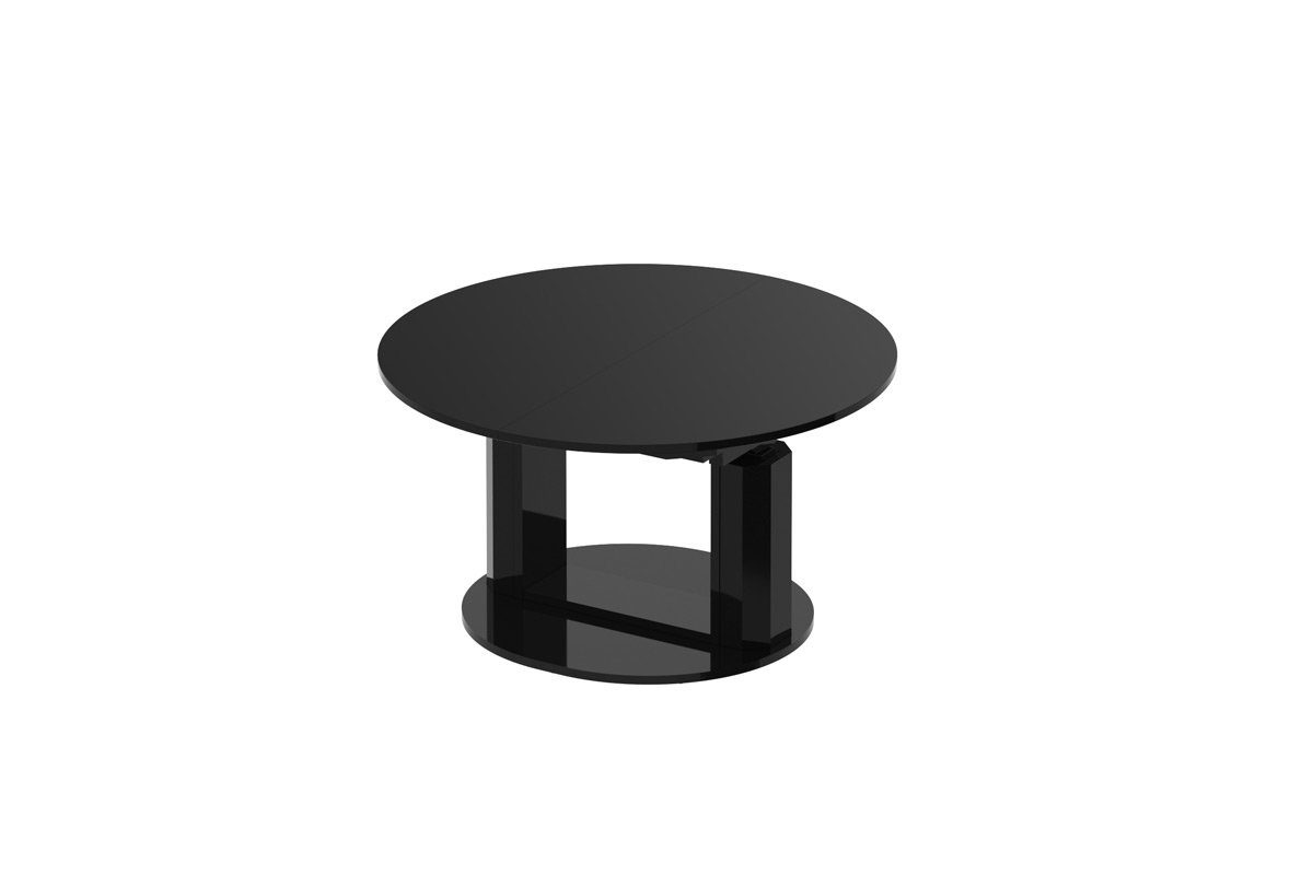 designimpex Couchtisch Design Couchtisch HEM-111 höhenverstellbar Hochglanz Schwarz ausziehbar Hochglanz Tisch