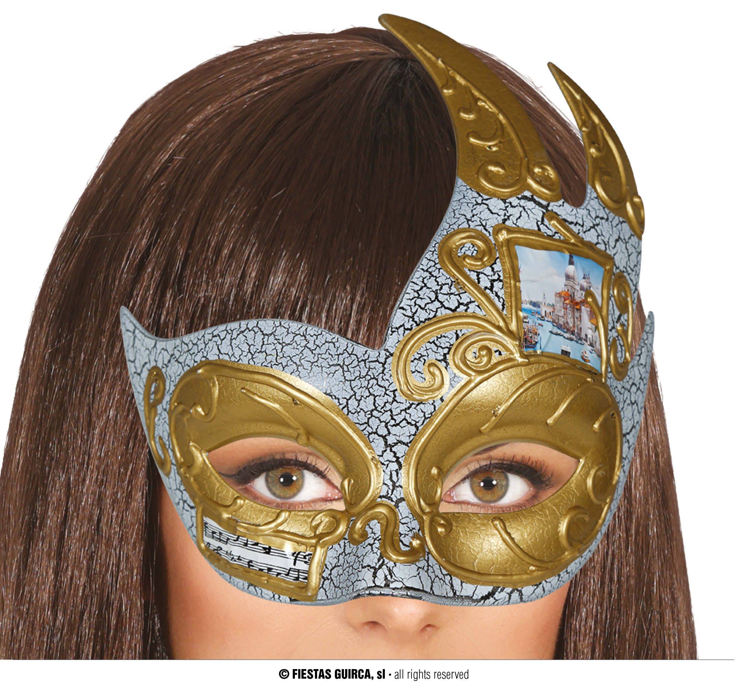 Fiestas Guirca Kostüm, Karneval Venezianische Maske Gold Silber Nostalgische Eleganz Karneval