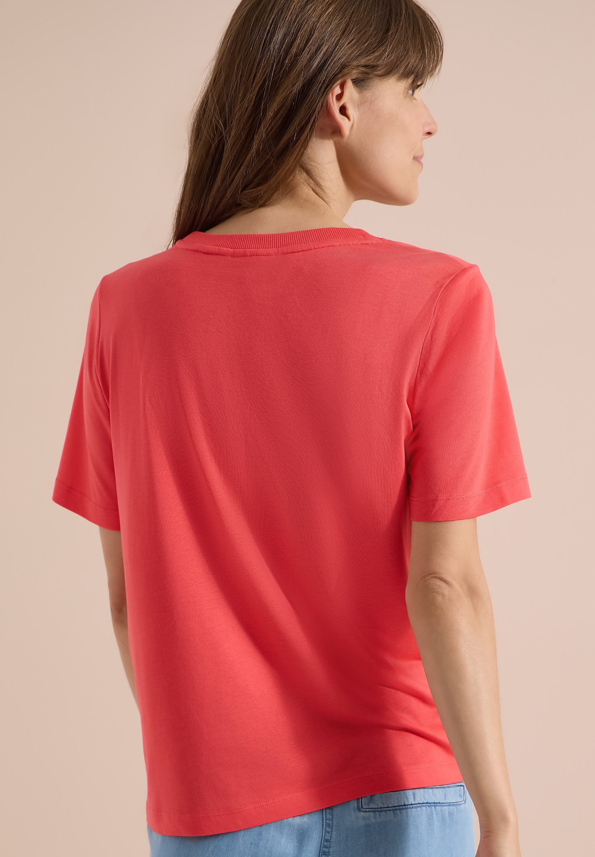 CECIL T-Shirt Sommerschirt, Rundhals, Baumwollmix mit Modal