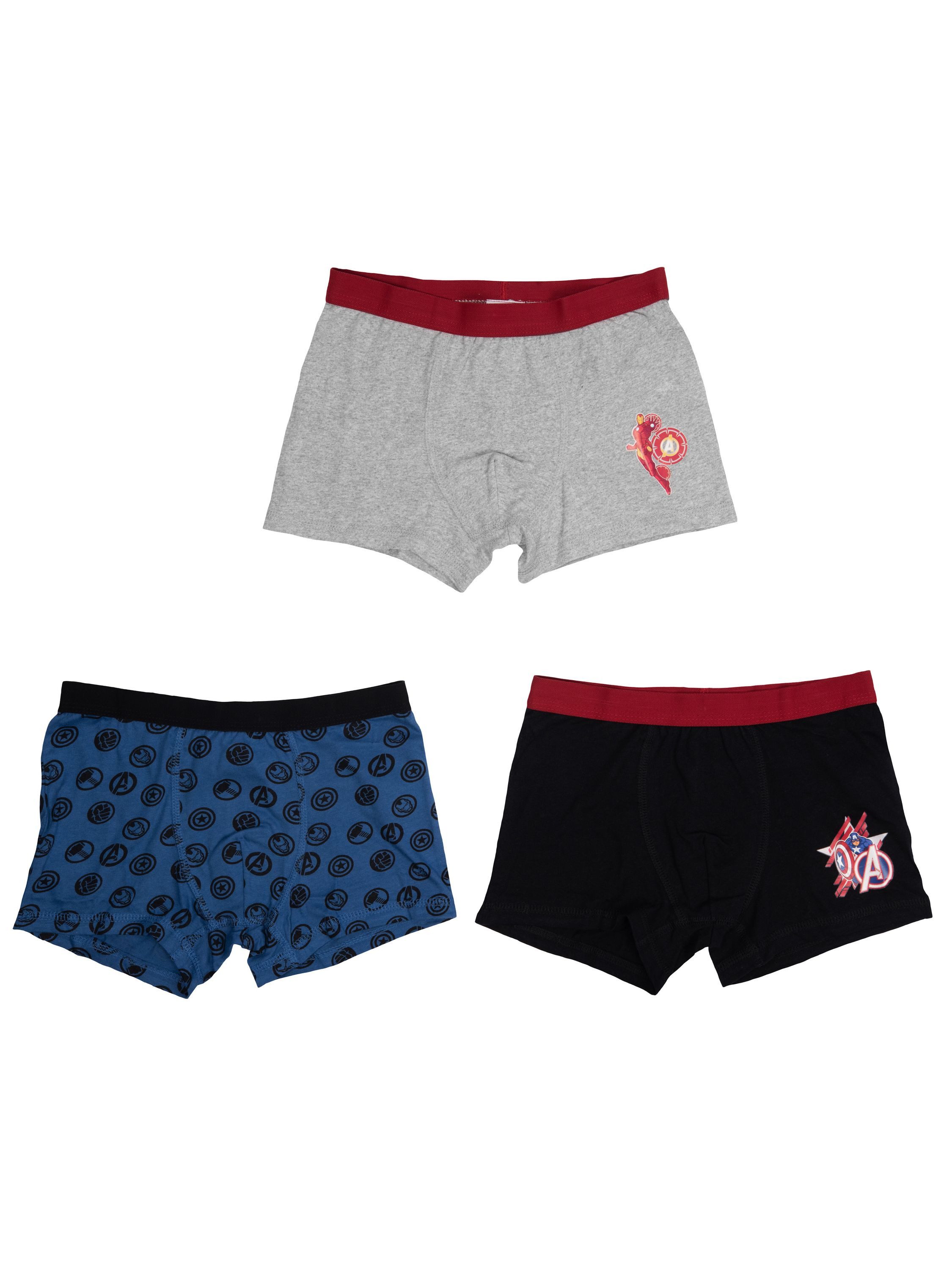 United Labels® Boxershorts Marvel - The Avengers - Captain America & Iron Man (3er Pack)