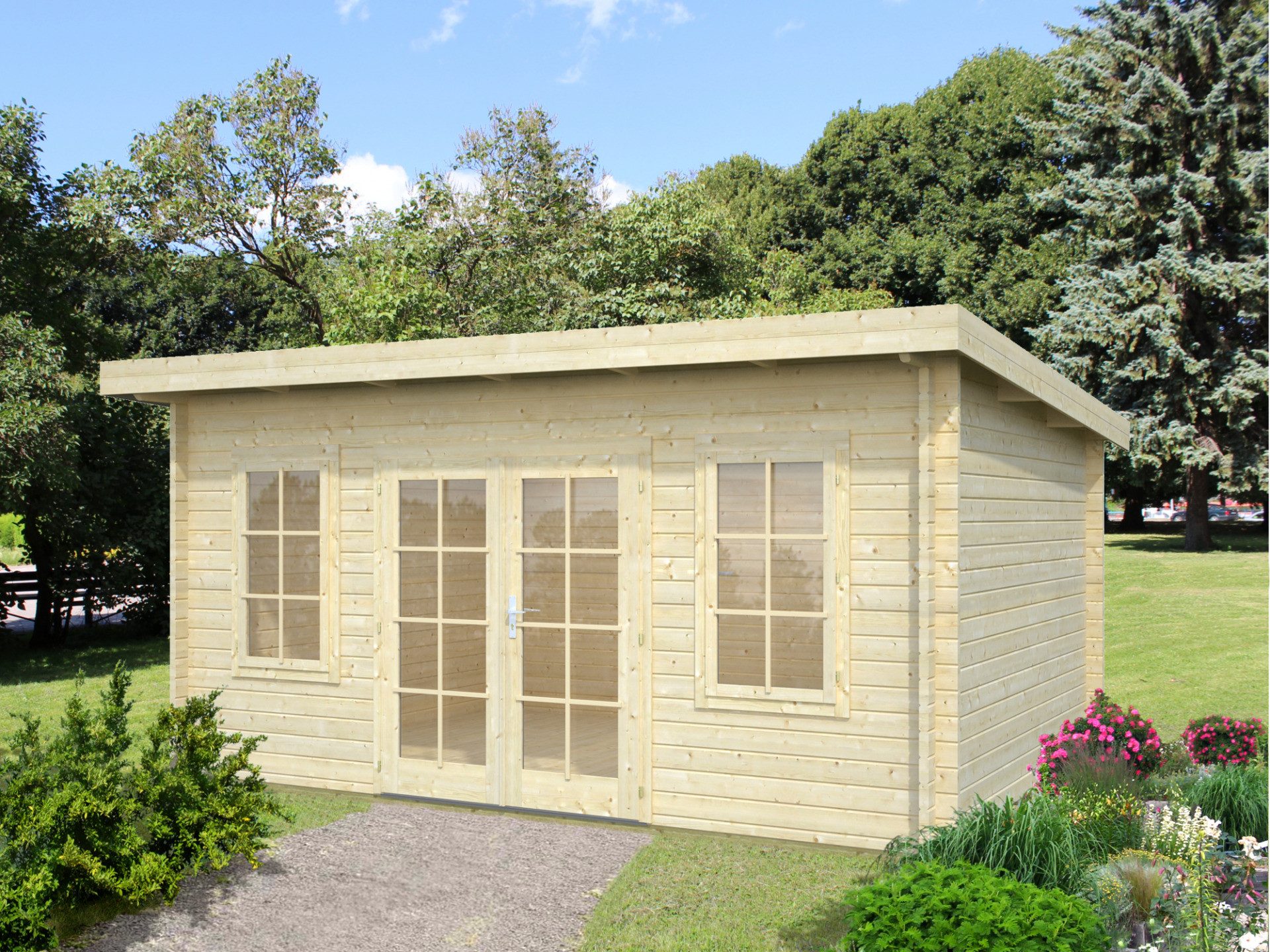 Palmako Gartenhaus Lisa 14,2 Holzhaus Blockbohlenhaus, BxT: 470x350 cm
