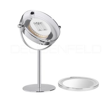 DEUSENFELD Kosmetikspiegel Deusenfeld SL7CB (Stand-Kosmetikspiegel), LED Beleuchtung, 7x-Vergrößerung + Normal, für 4xAAA Batterien