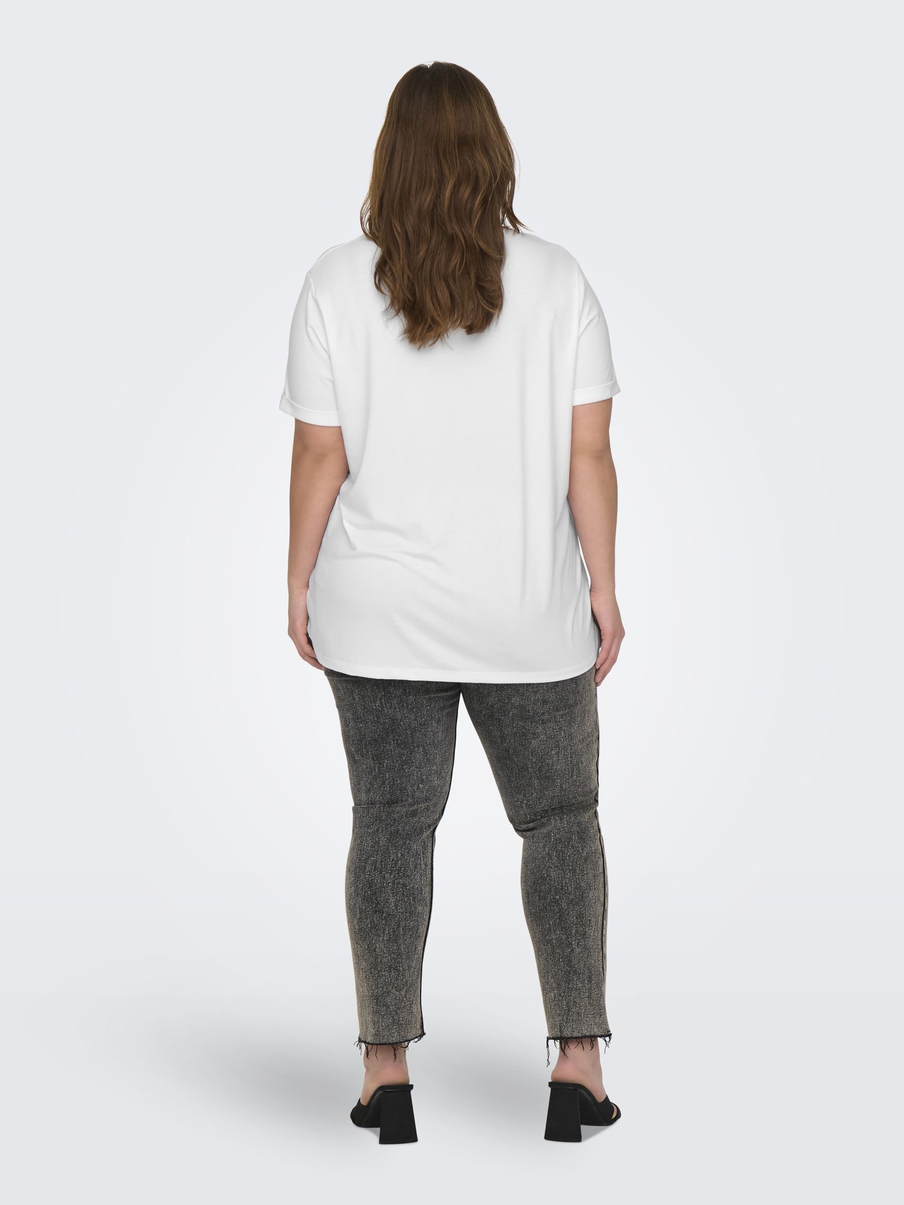 ONLY CARMAKOMA Kurzarmshirt CARMOSTER S/S FOLD UP TOP JRS NOOS Materialmix, regular fit