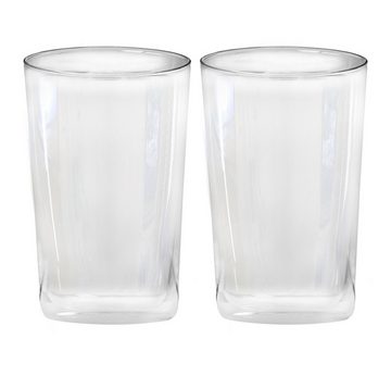 VIOKS Thermoglas 480ml Set 2x Ersatz für Delonghi AS00001404, Glas, für kalte und warme Getränke