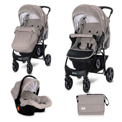 Lorelli Kombi-Kinderwagen Kinderwagen Daisy Basic 2 in 1, Babyschale Wickeltasche Fußabdeckung Korb