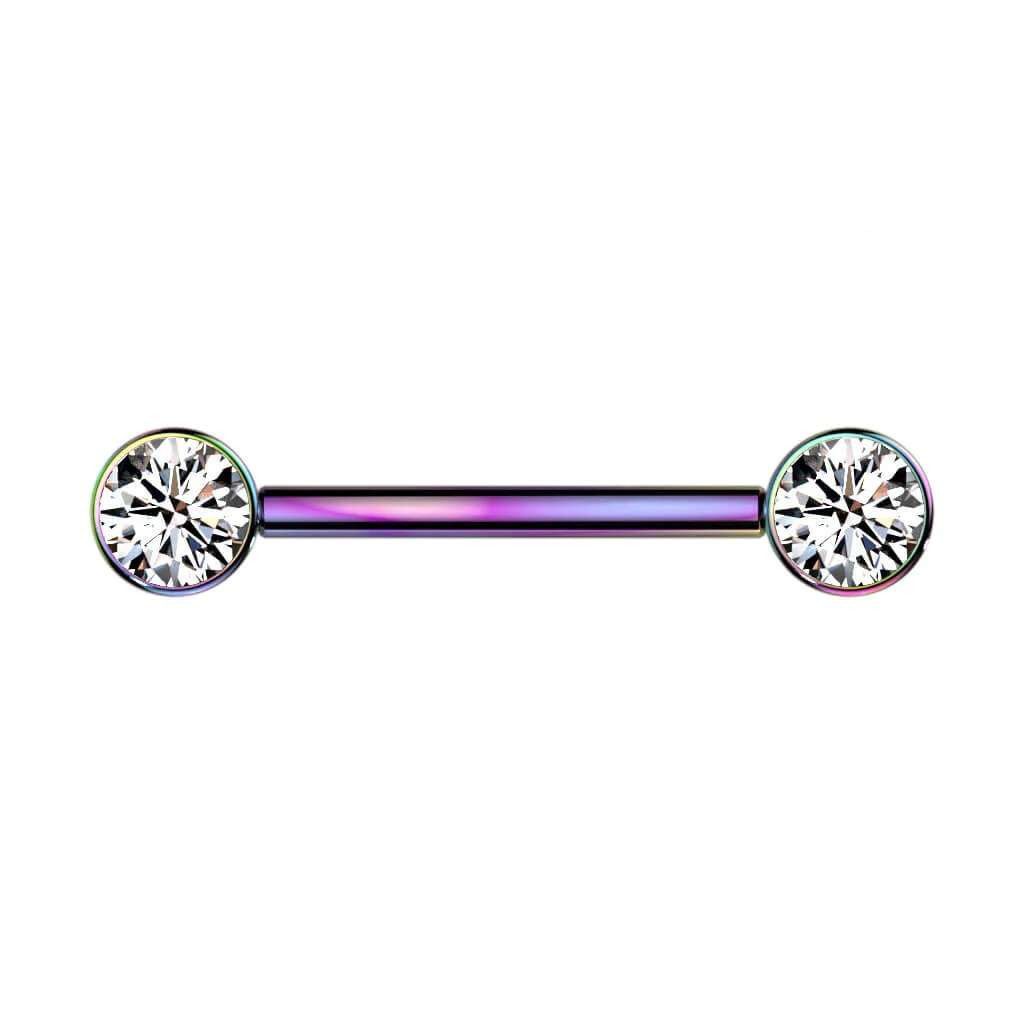 Taffstyle Intimpiercing Titan Brustwarzenpiercing Nippelpiercing Barbell mit Kristallen, Brustpiercing Implantatqualität Filigran Brust Intimpiercing Stab