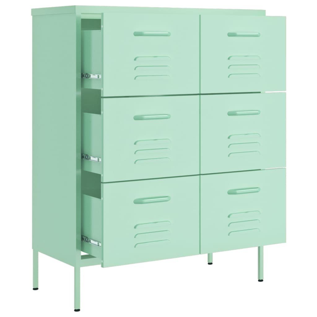 (1-St) Fächerschrank Mintgrün cm 80x35x101,5 Minzgrün Stahl Schubladenschrank vidaXL