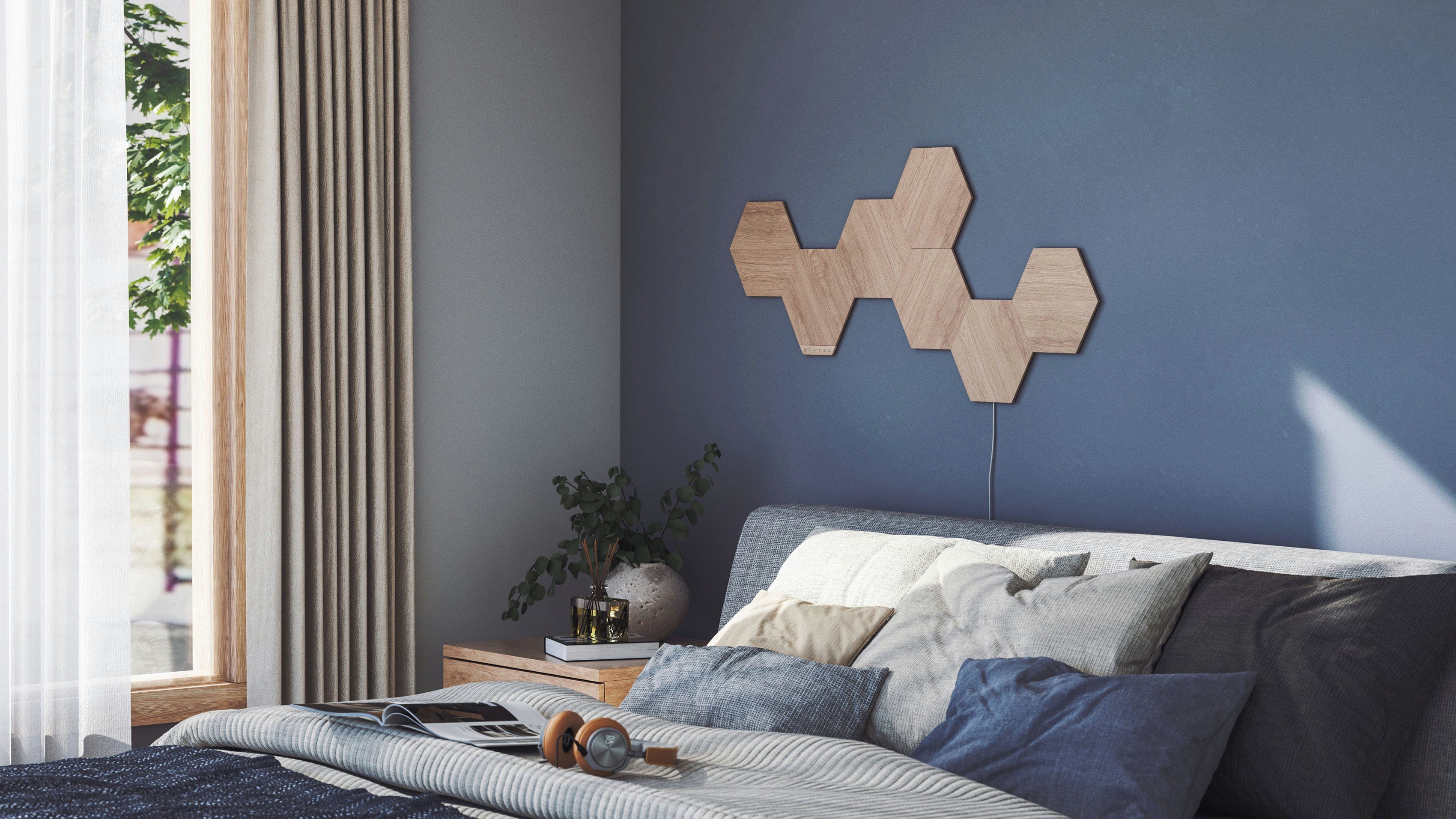 integriert, fest Panel Farbwechsler nanoleaf Look, Dimmfunktion, LED Wood LED