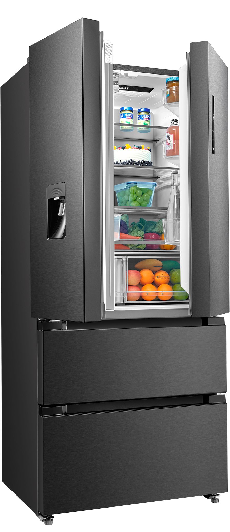 Hanseatic French Door HFD18983CWDBI, 190 cm hoch, 83 cm breit, Wasserspender mit Wassertank