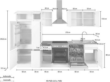 OPTIFIT Küchenzeile Roth, mit E-Geräten, Breite 300 cm