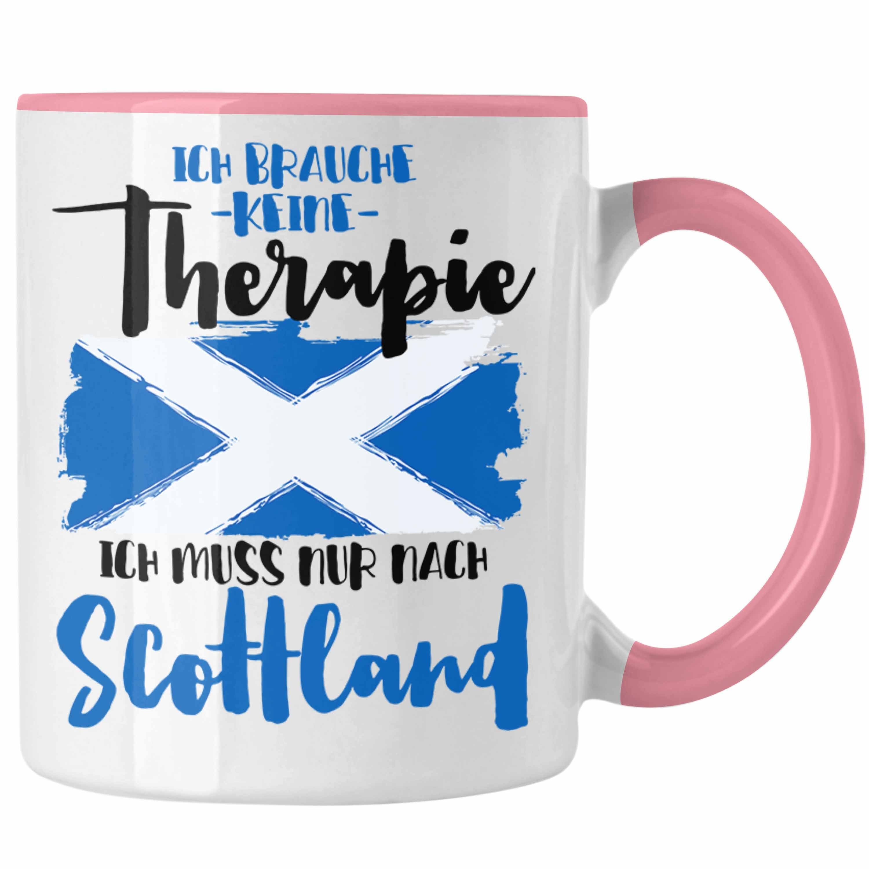 Trendation Tasse Schottland Tasse Geschenk Grafik Scottland Geschenkidee Spruch Lustig Rosa | Teetassen