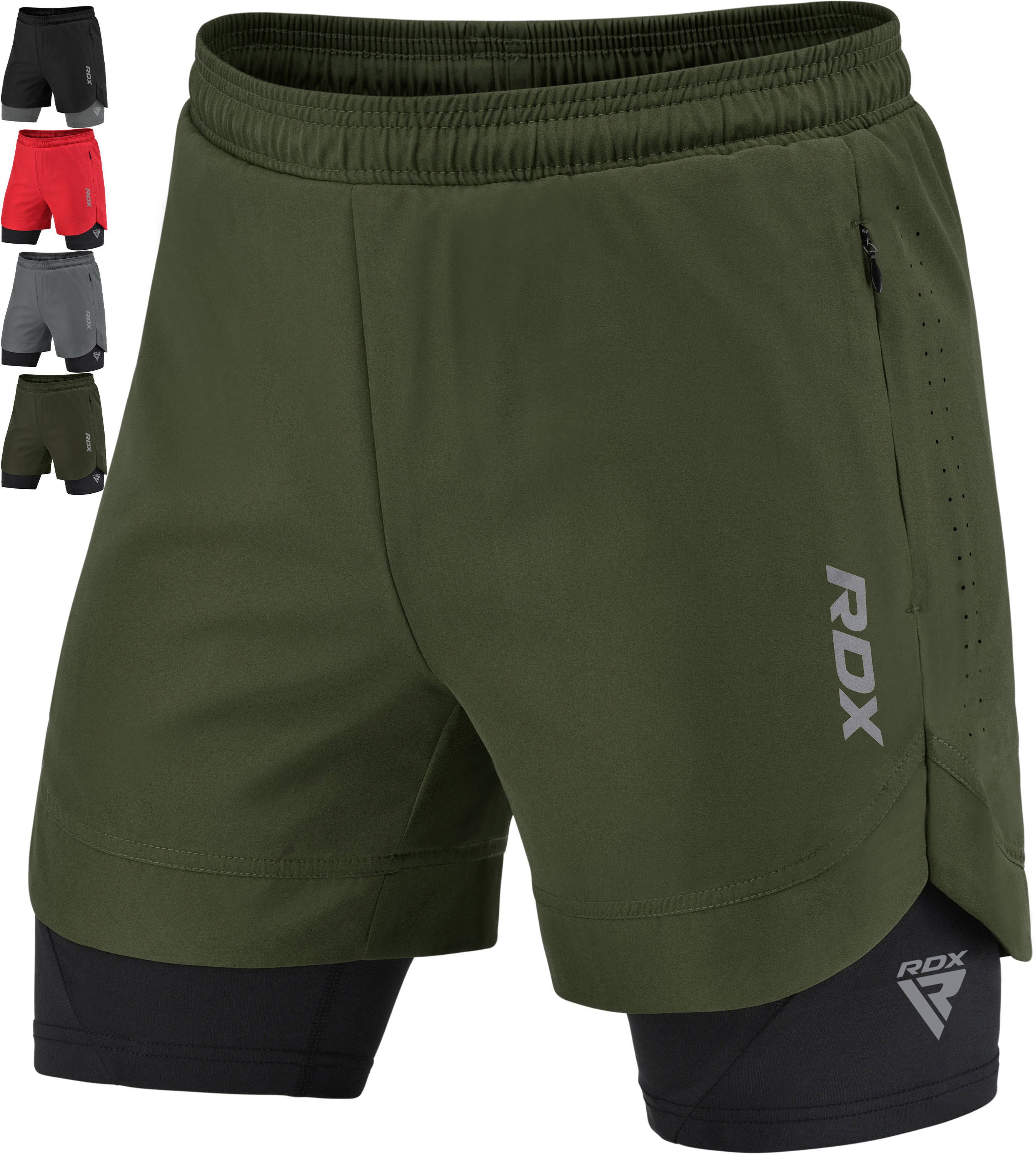RDX Sports Laufshorts RDX Herren Laufshorts, 2-in-1 Sportliche Atmungsaktiv günstig online kaufen