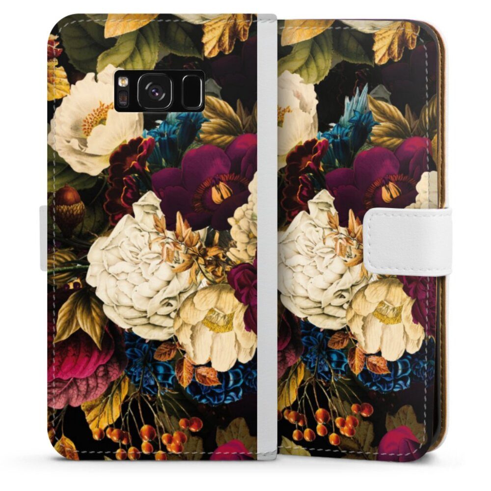 Handyhülle Vintage Blumen Muster Dark Vintage Flowers