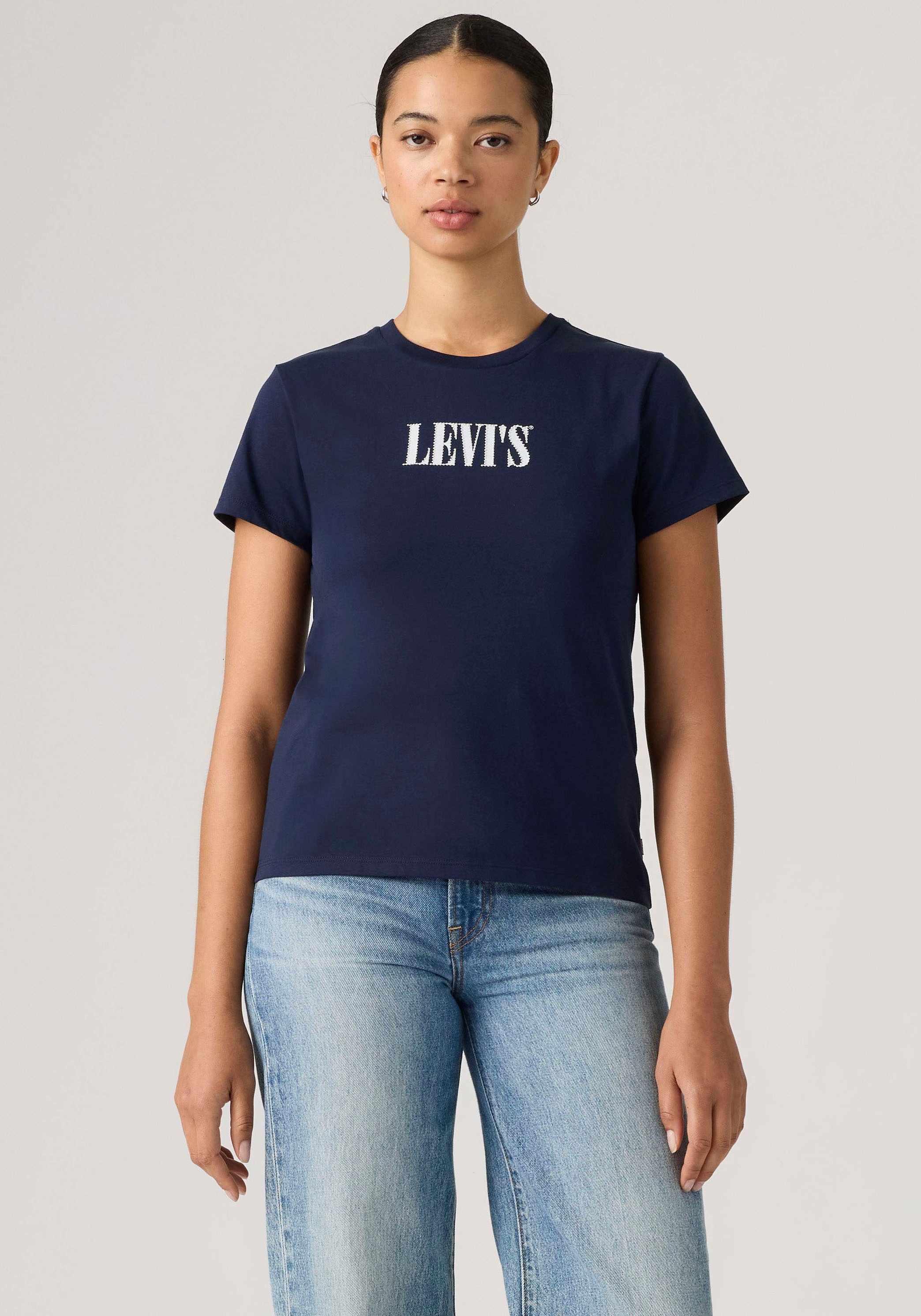 Levi's® Rundhalsshirt THE PERFECT TEE mit Logo im Metallic-Holo Print