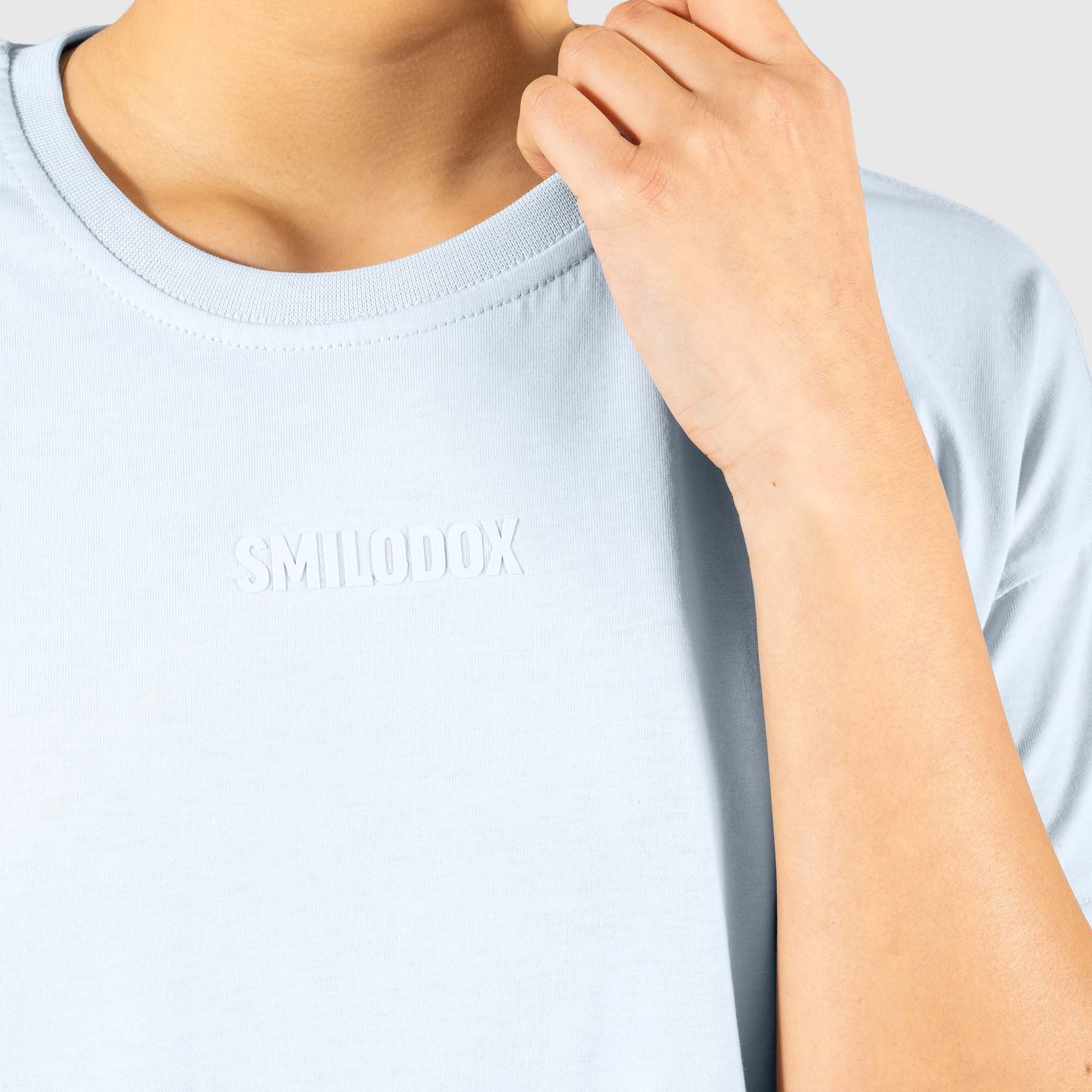 Cheryl Oversize, Baumwolle 100% T-Shirt Hellblau Smilodox
