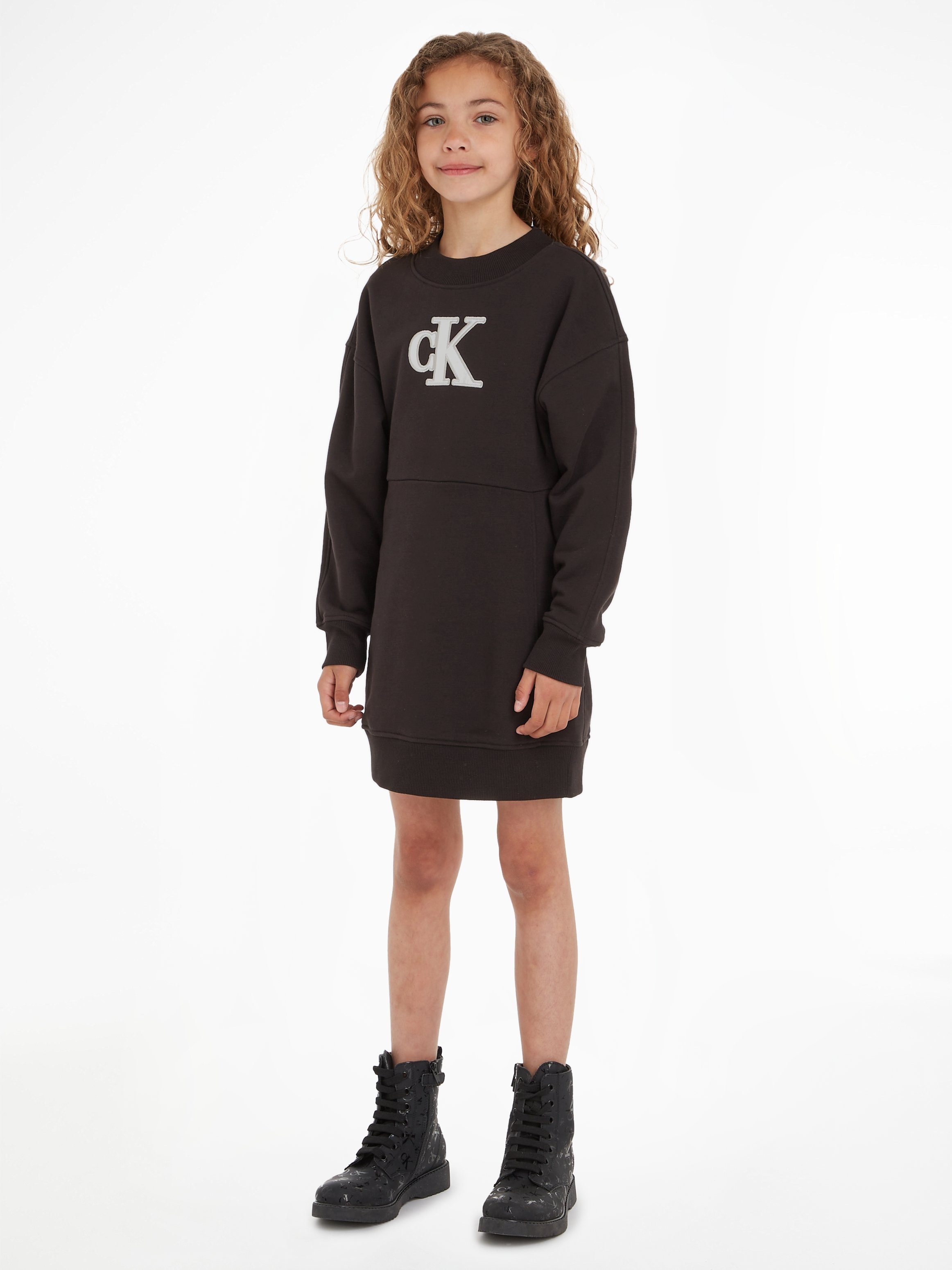 Calvin Klein Jeans Blusenkleid METALLIC MONOGRAM HWK DRESS für Kinder bis 16 Jahre